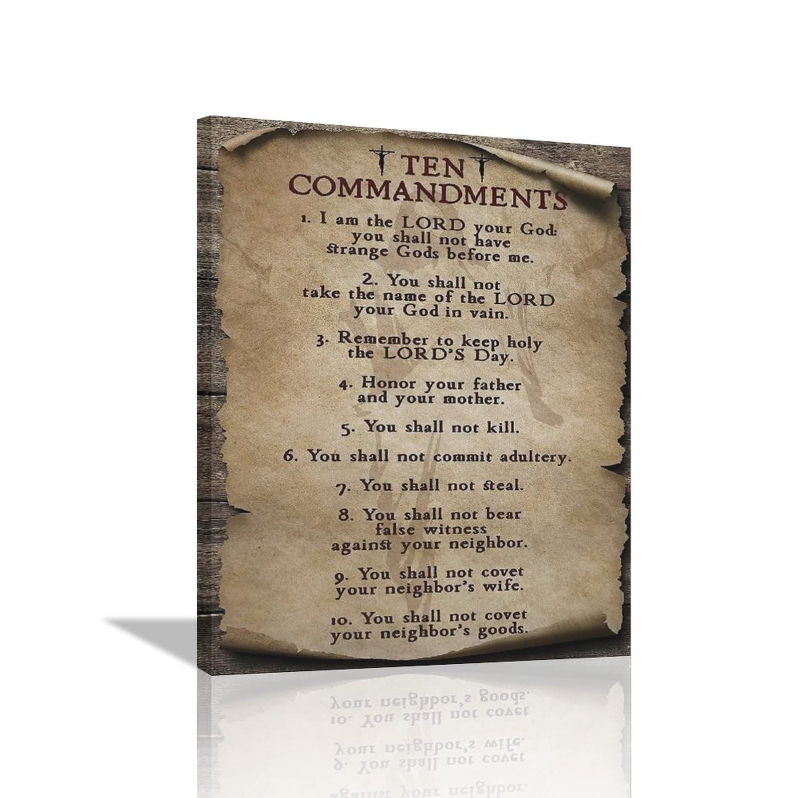 10 Commandments Wall Art Vintage Ten Commandments Wall Decor God Bible Verses Inspirational Quotes Canvas Painting Print Artwork