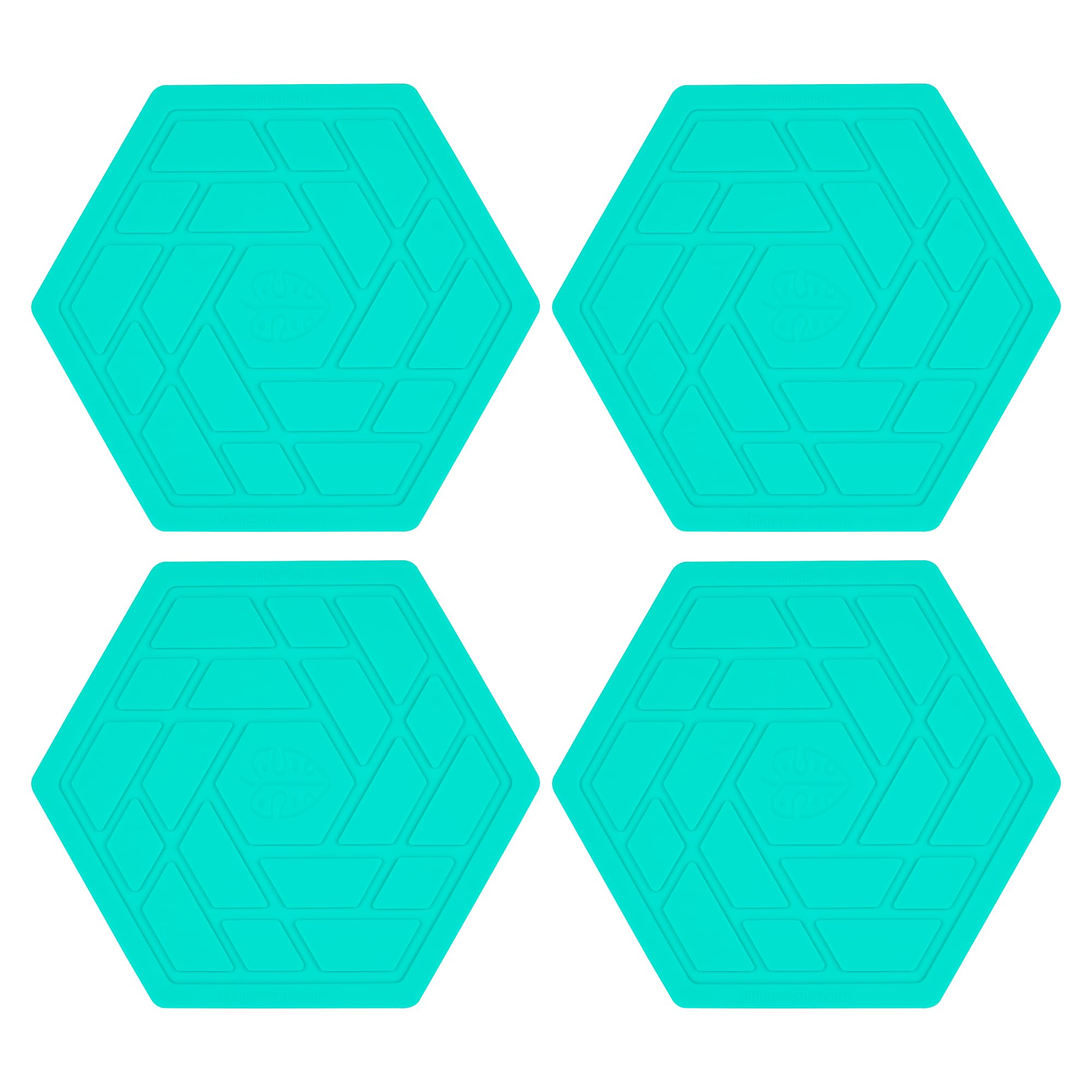 Shinemade Silicone Drink Coasters Set Of 4,Flexible & Heat-Resistant - Perfect For Home Decor & Table Protection (Aqua Saltwater