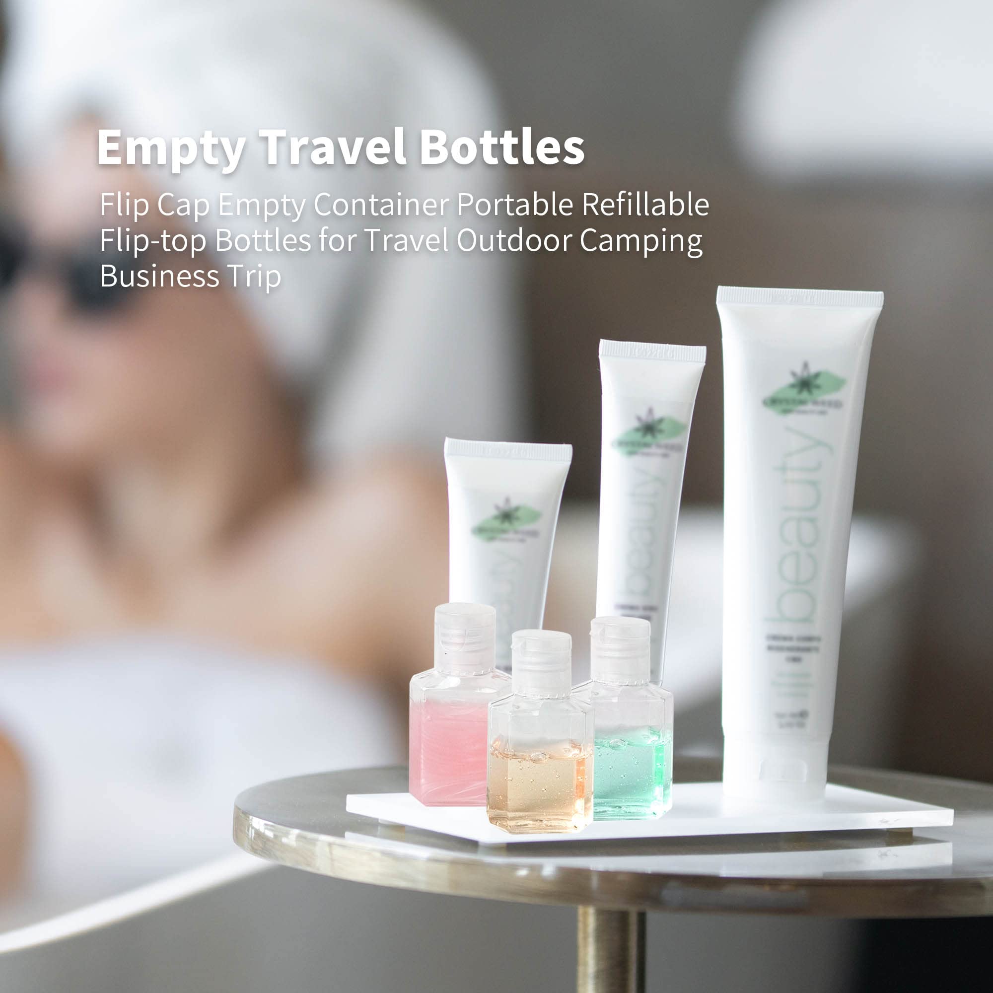 50 Pcs 1 Oz Hand Sanitizer Bottles Empty Clear Travel Bottles Refillable Plastic Containers With Flip Cap For Outdoor, Camping A