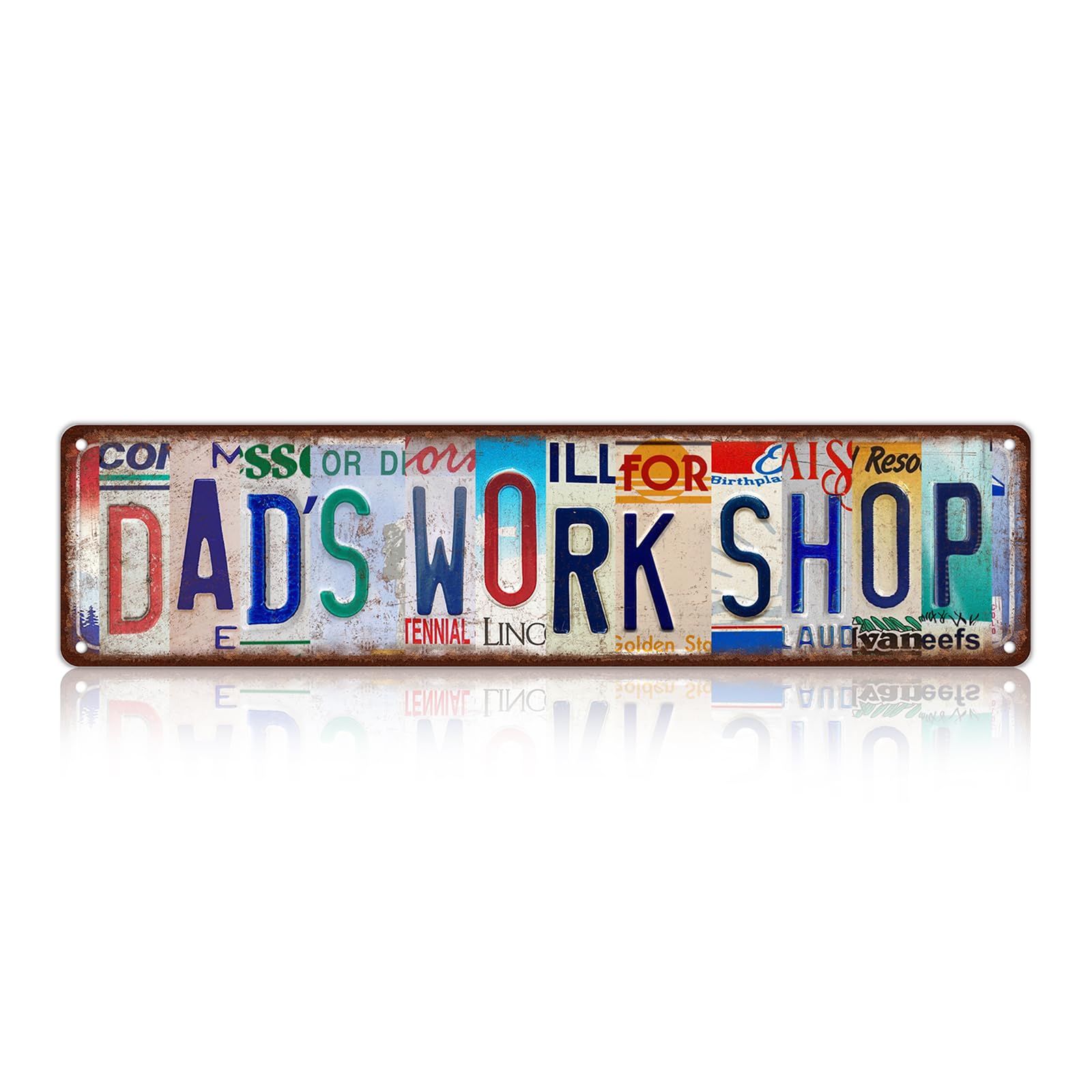 Vintage Wall Decor Dad s Work Shop Street Signs Metal Tin Signs 16 x 4 Inches Gift for Father
