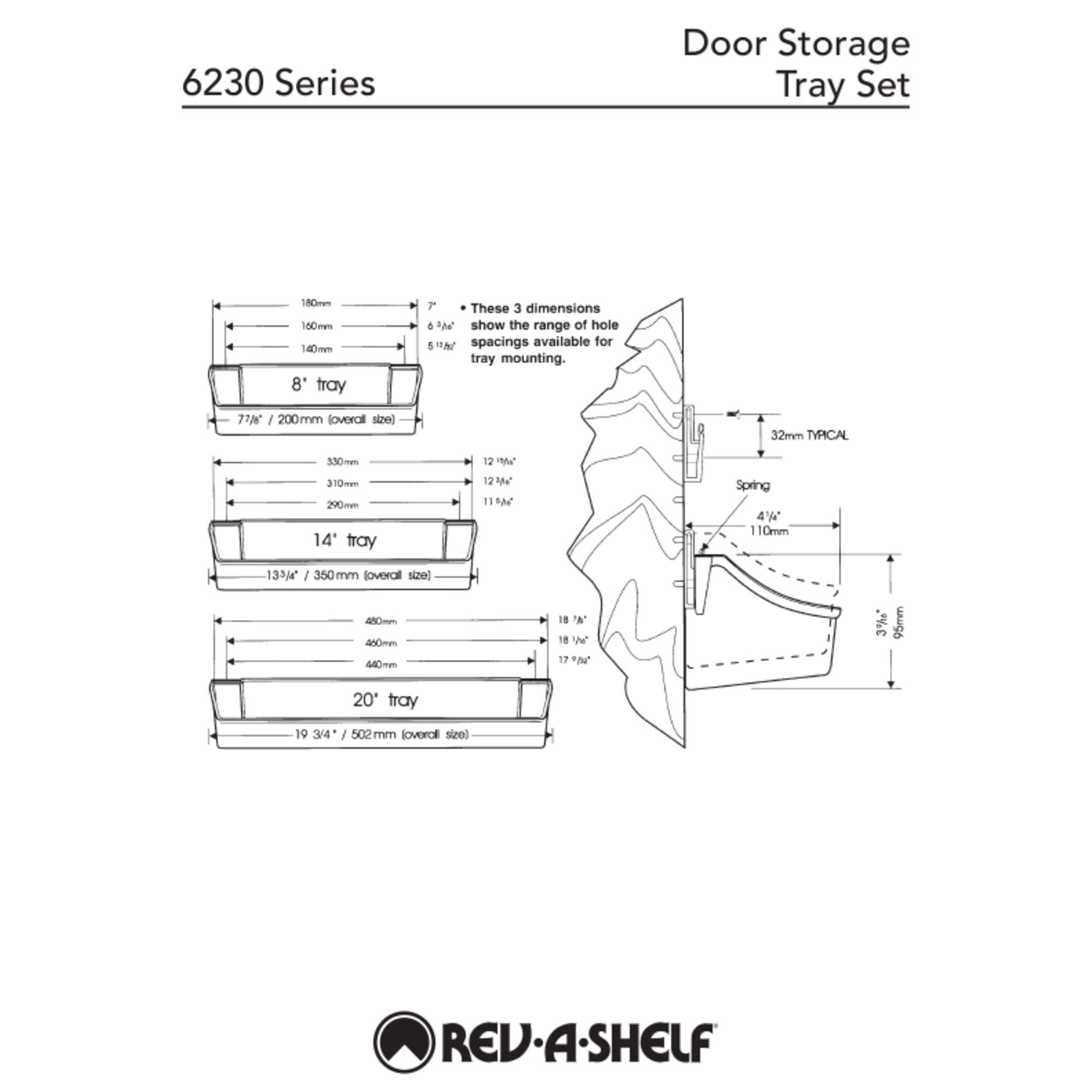 Rev-A-Shelf Polymer Door/Wall Mount Storage Organizer