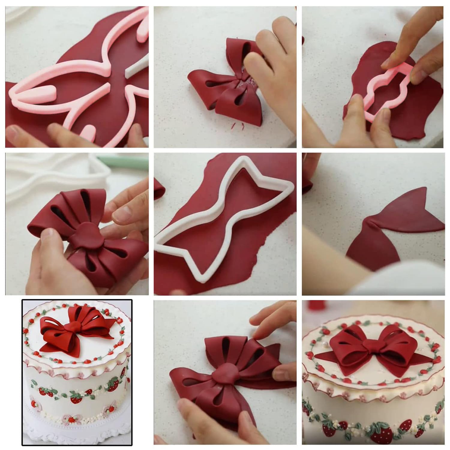 Bow Tie Cookie Cutter Bowtie Cookie,Ribbon Bowknot Fondant Sugar Paste Cutter -Set Of 4