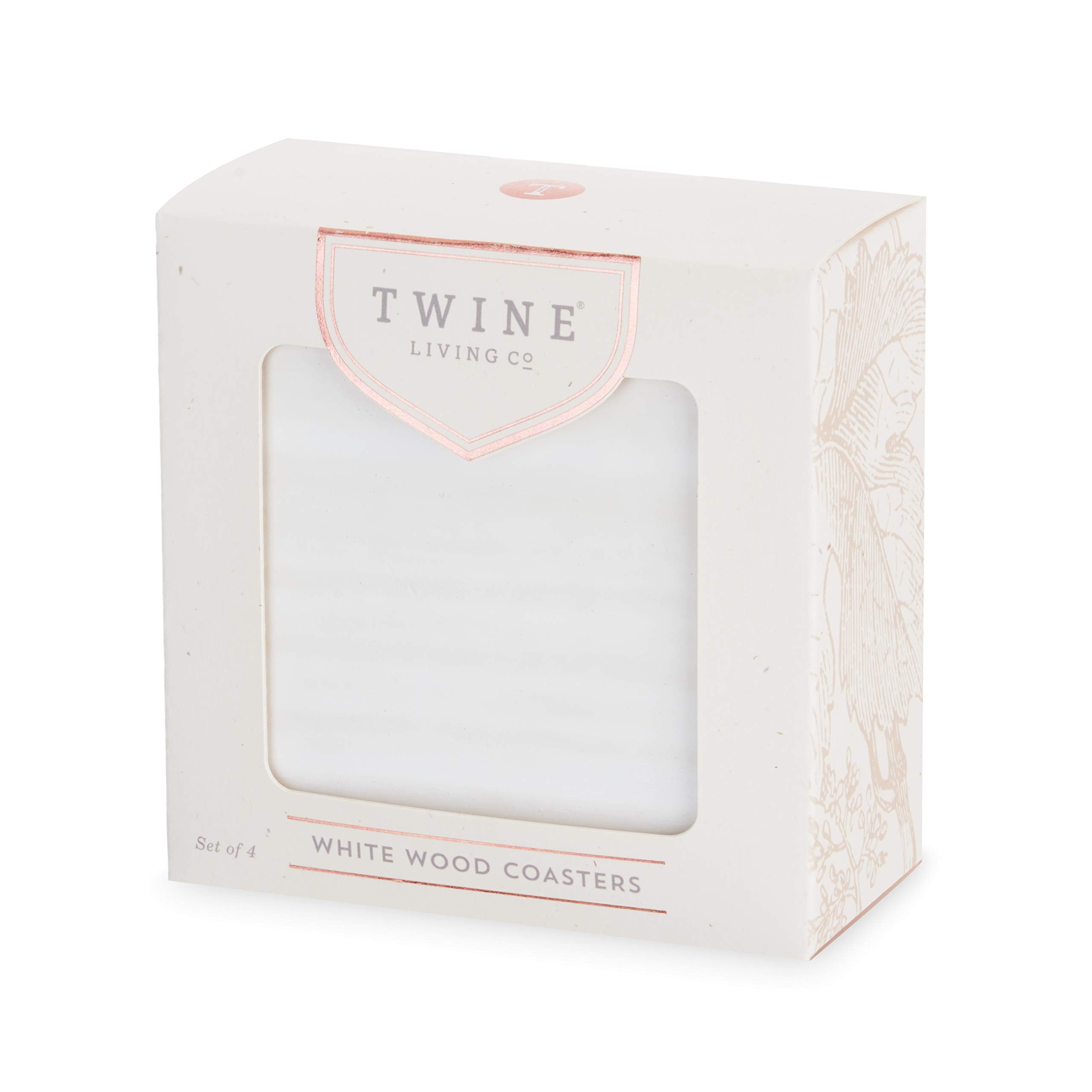 Twine Whitewash Coasters, White