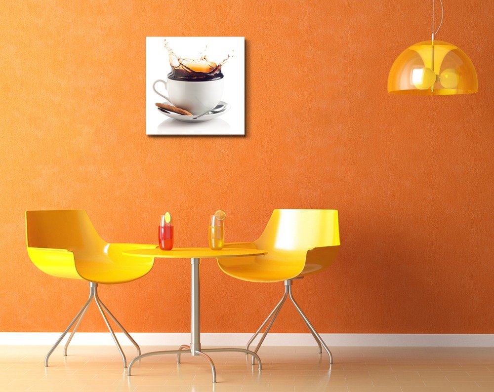 Canvas Prints Wall Art - Coffee Splash In A Cup Against White Background | Modern Wall Decor/Home Decoration Stretched Gallery C