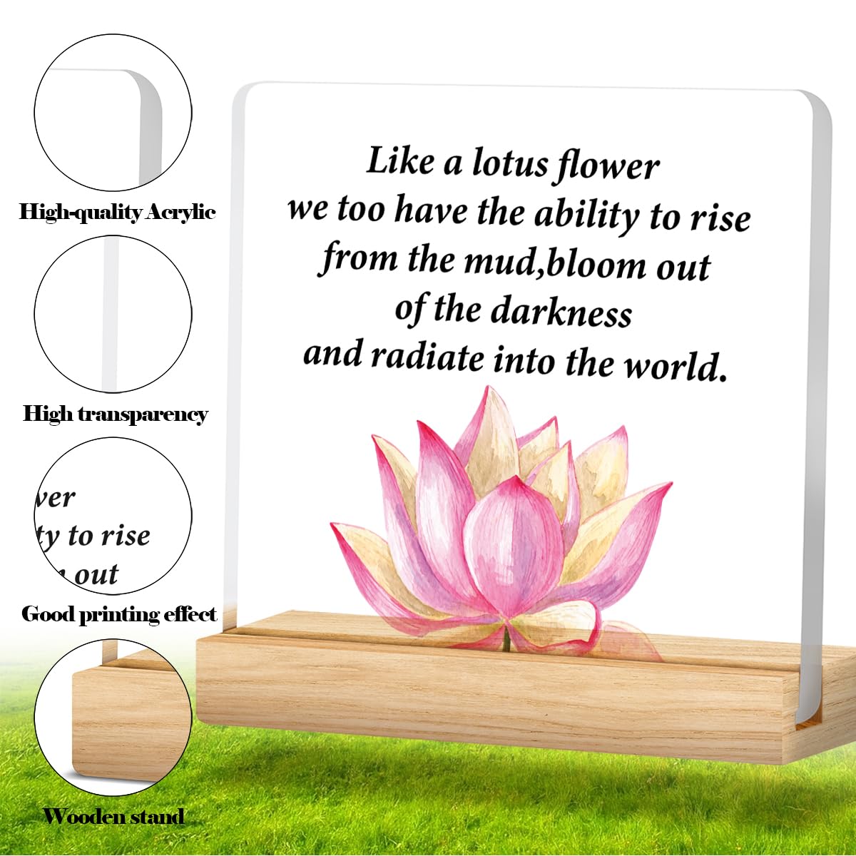 Motivational Gifts Lotus Sign Inspirational Gifts Just Like the Lotus Acrylic Desk Sign Decor