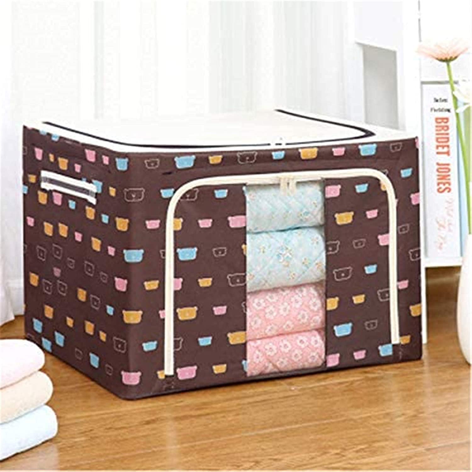 Asterin Sales 1 Piece, Durable Large Clothing Bedding Toys Storage Basket Bags Containers Organizers Storage Boxes With Steel Fr