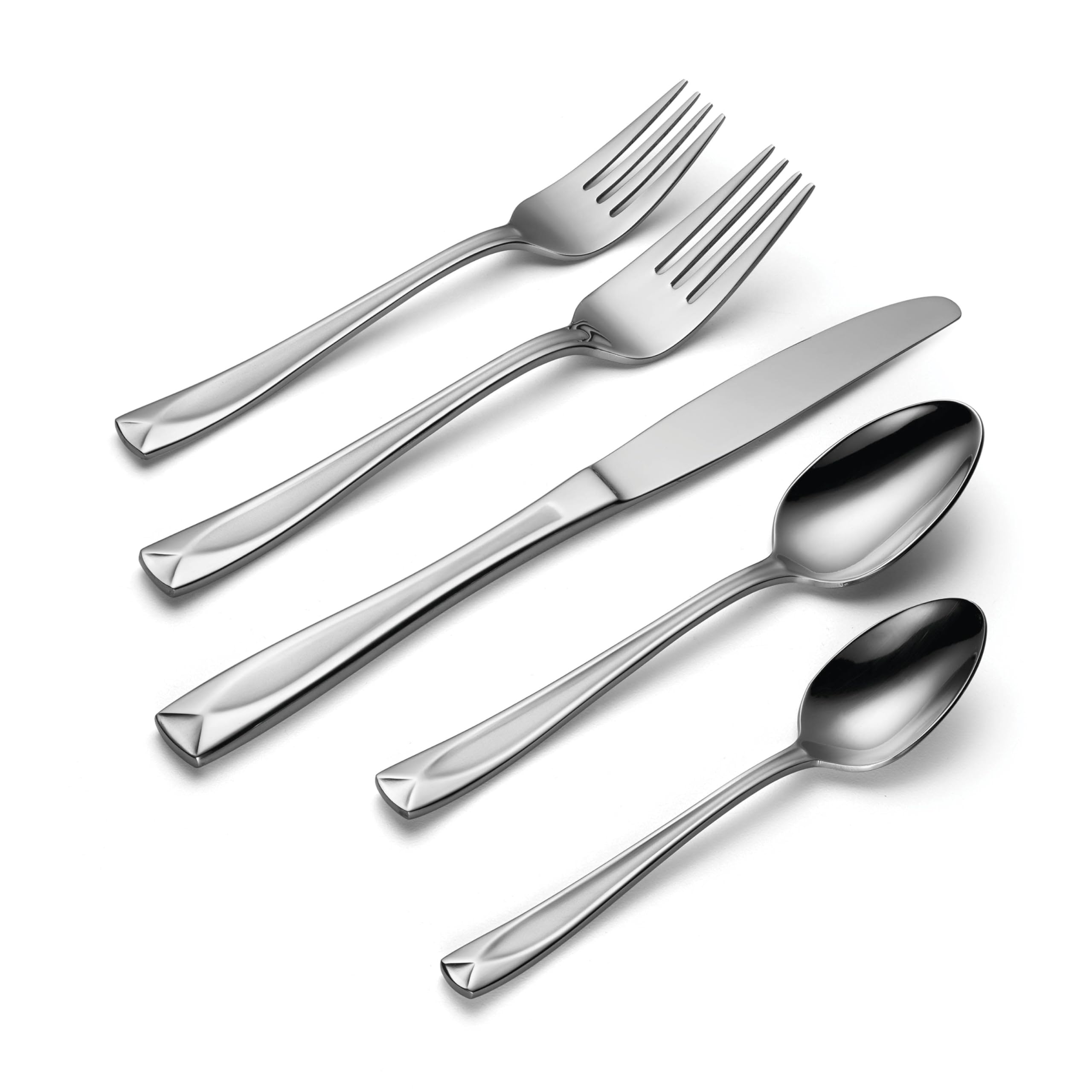 Oneida Satin Lincoln 45 Piece Everyday Flatware Set, Service For 8, 18/0 Stainless Steel, Silverware Set, Dishwasher Safe