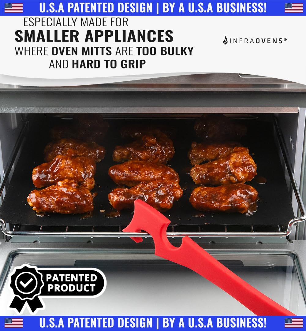 Silicone Oven Rack Push Pull Tool with Longer Handle Ideal for Kitchen Oven  Toaster Oven  Air Fryer  Convection Oven and Small Kitchen Appliances