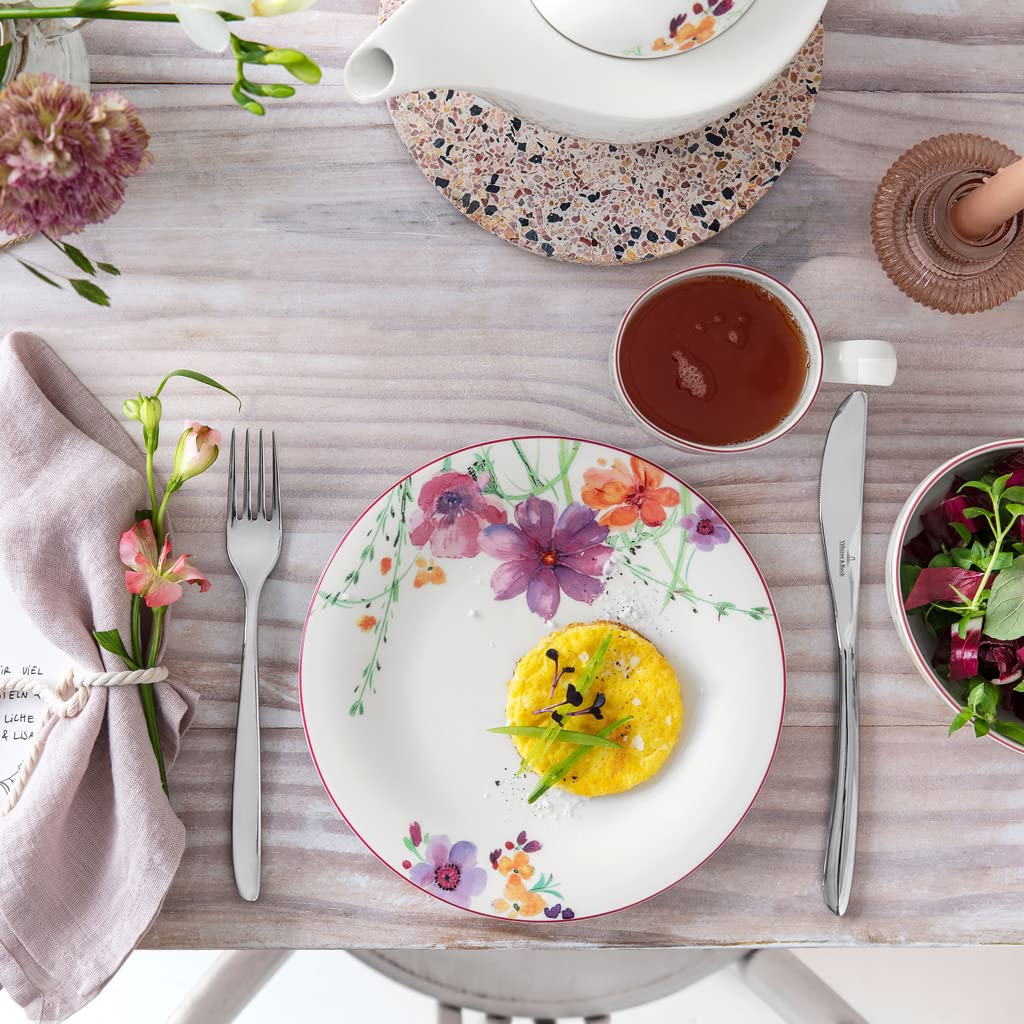 Villeroy & Boch Mariefleur Basic Dinner Plate, 10.5 In, Premium Porcelain, White