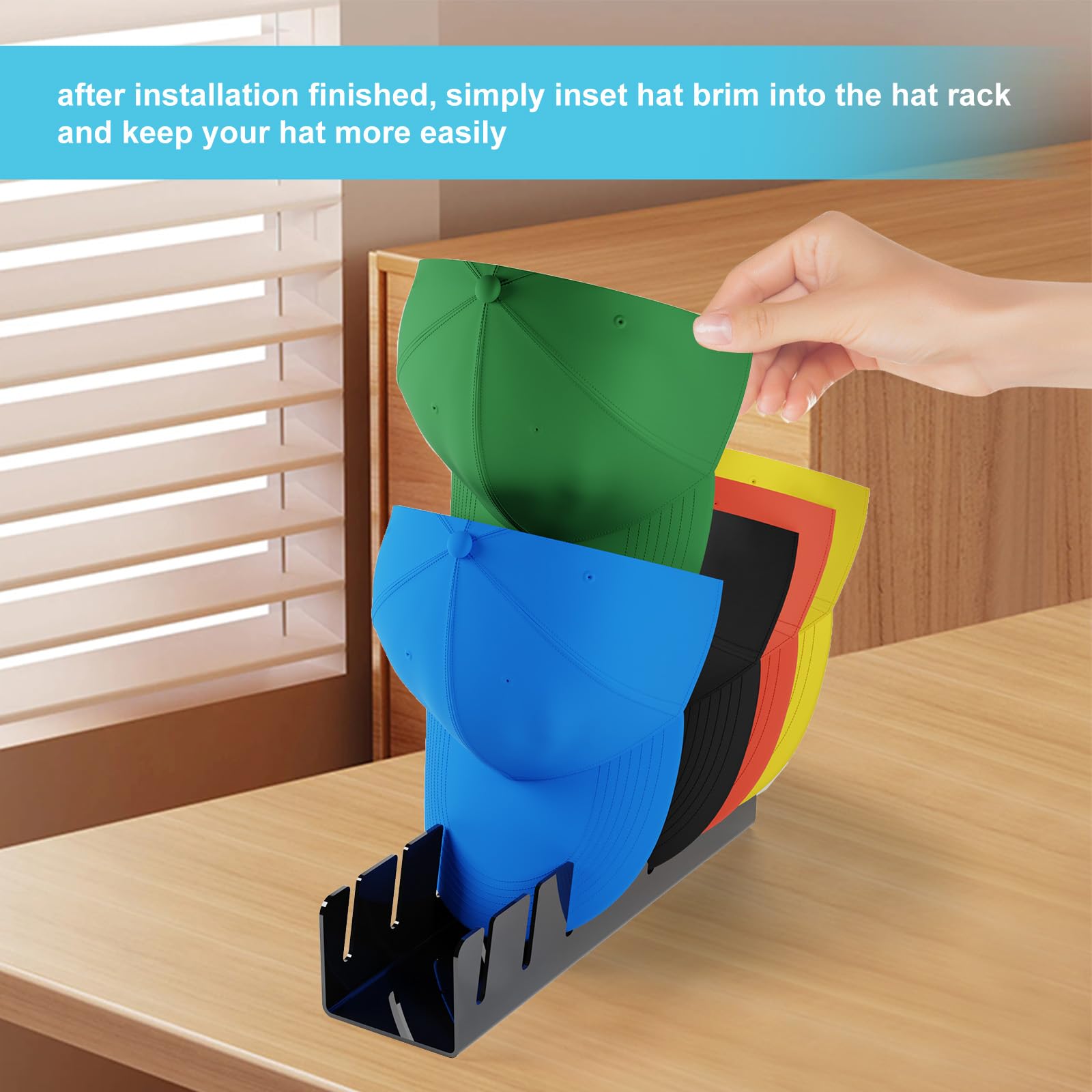 Dongying Hat Organizer For Baseball Caps 2024 New Hat Rack, No Install Acrylic Hat Stand For 14 Baseball Caps For Bedroom, Close