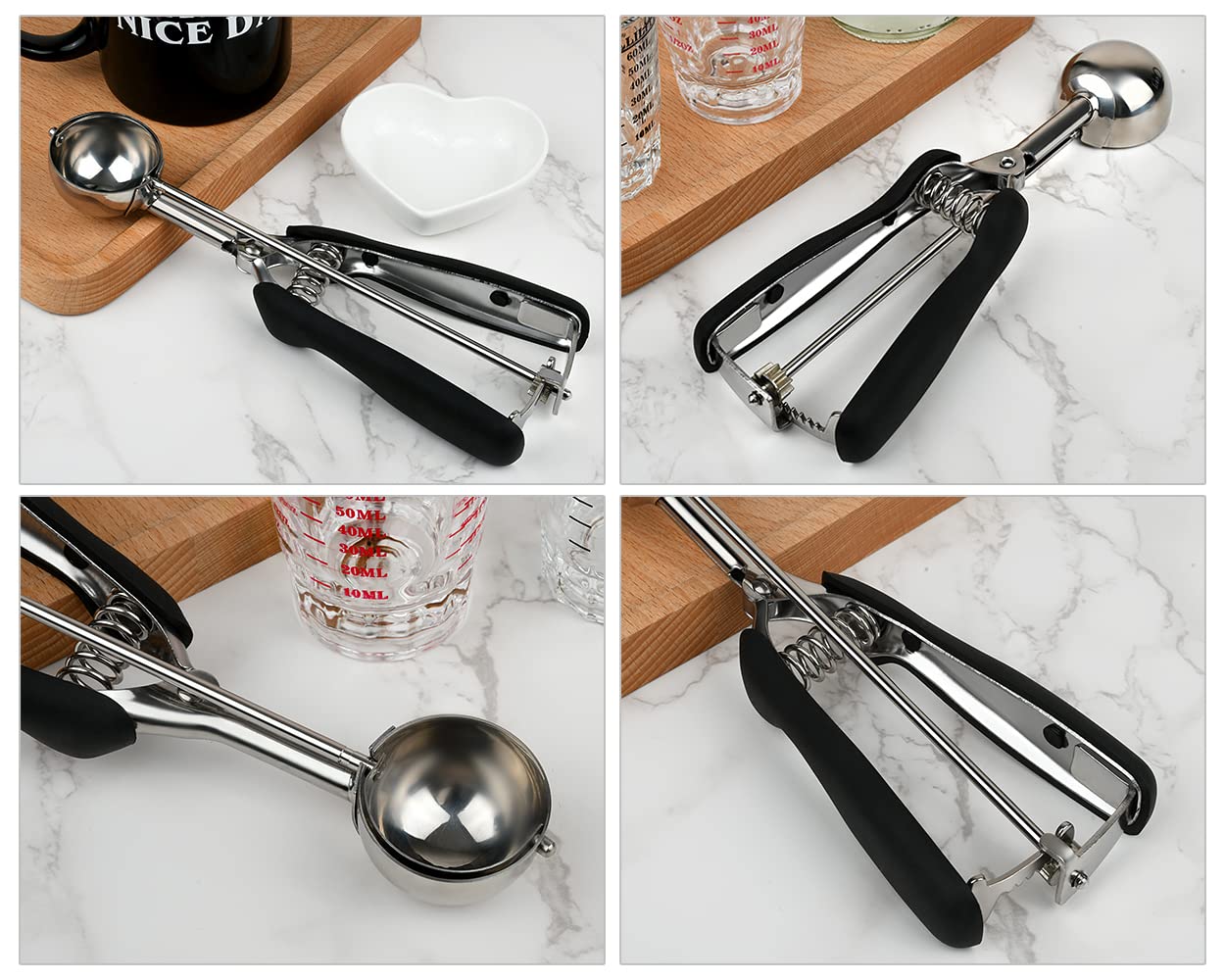 Ds. Distinctive Style Small Cookie Scoop #50-1.28 Tablespoon Scoop - Small Ice Cream Scoop, Made Of Food Grade 304 Stainless Ste
