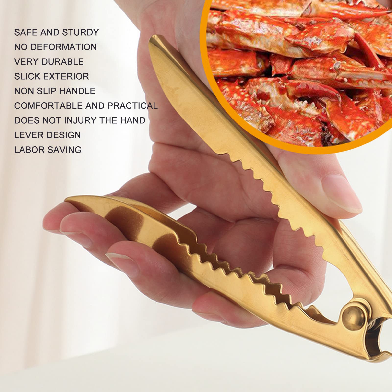Fdit Crab Crackers And Tools, Stainless Steel Seafood Shell Cracking Tool Crab Leg Crackers Lobster Nut Crackers Opener For Home