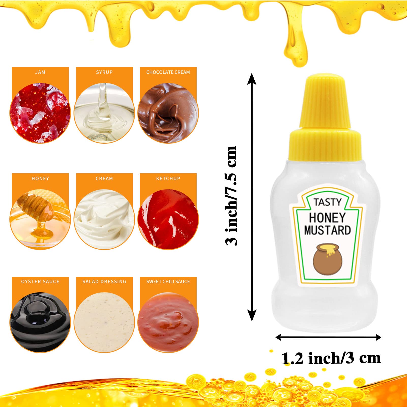 Xuyyicao 12 Pcs Mini Ketchup Bottles,25Ml Condiment Squeeze Bottles,Plastic Sauce Container For Kids,Office,Bento Box,Picnic,Hon