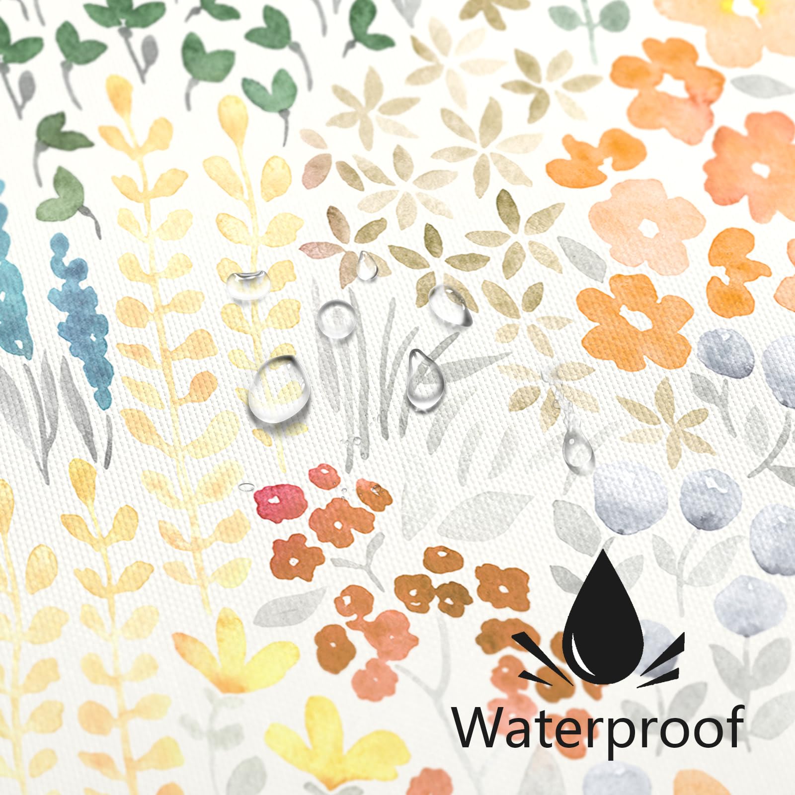 Mayzus Small Stall Shower Curtain 36 X 72 Inch, Half Narrow Cute Floral Shower Curtain For Bathroom, Orange Wildflower Boho Cott