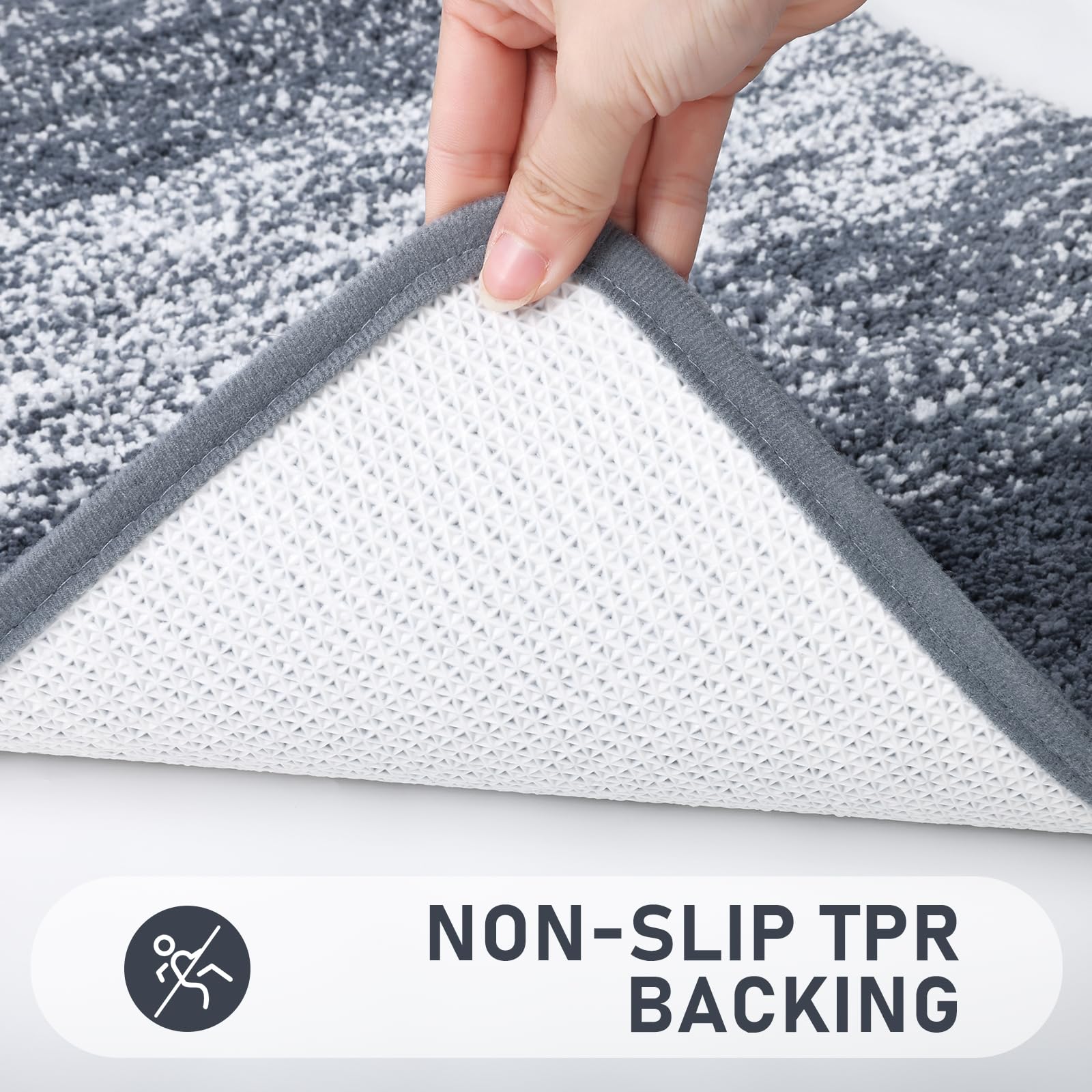 Bsmathom Bathroom Rugs Sets 5 Piece With Toilet Cover, Non Slip Plush Shaggy Bath Mats For Bathroom Absorbent, Washable Bath Rug