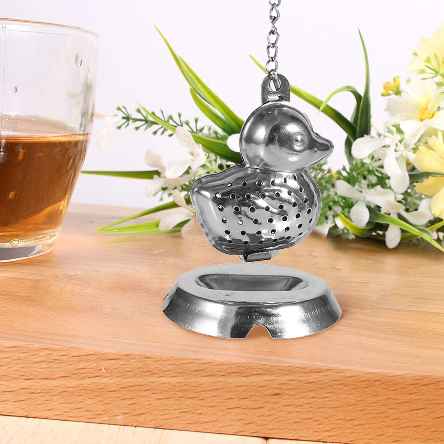Duck Tea Infuser, Stainless Steel Infuser Herbal Spice Infuser Ball Strainer With Chain Hook Spices And Seasonings (Duck)