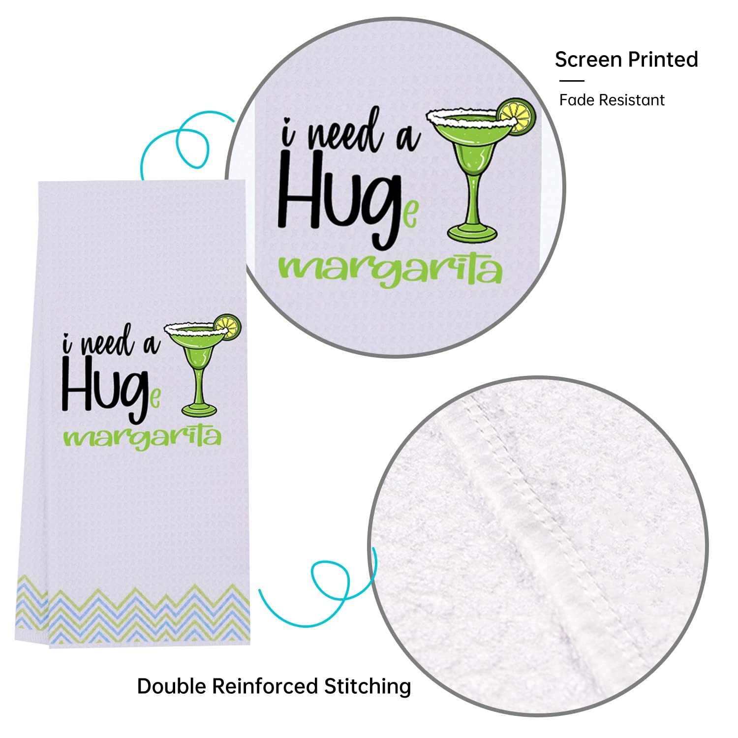 Lxomill Margarita Funny Kitchen Towels, Margarita Taco Lovers Gifts, I Need A Huge Margarita, Cute Hostess, House Warming Gift,