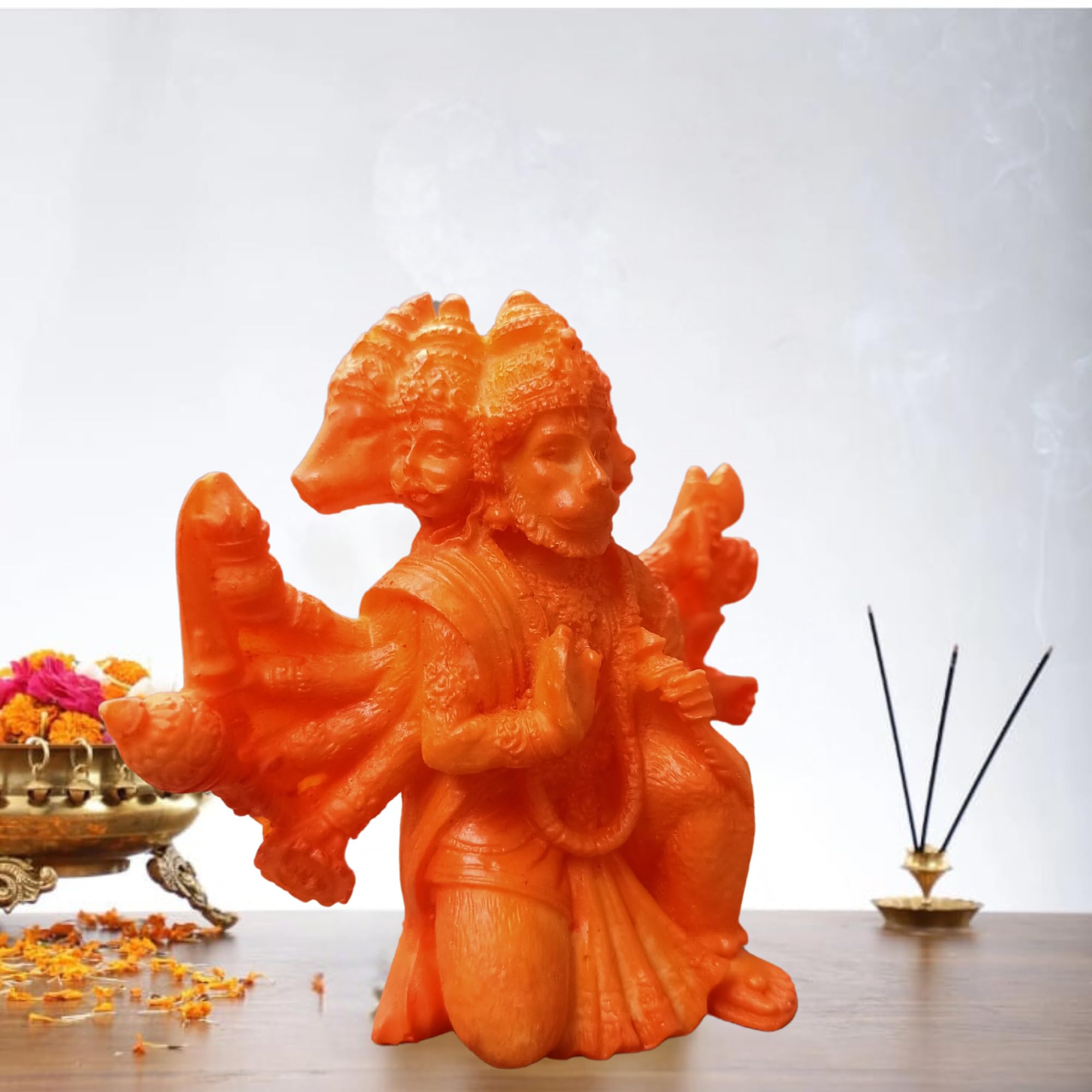 Niraj Art Handcrafted Hanumanji Idol Statue For Car Dashboard Dcor Fengsui Murti(Saffron)