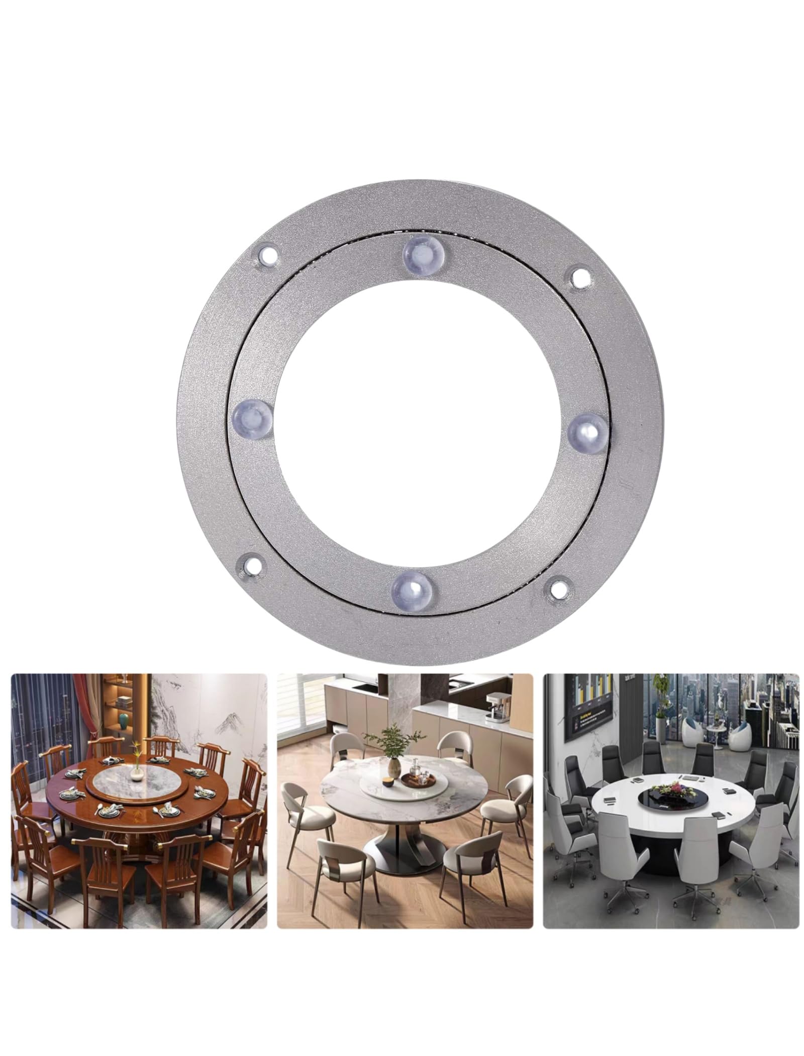 Swivel Turntable Lazy Susan Heavy Duty Aluminium Alloy Rotating Bearing Turntable Round Dining Table Smooth Swivel Plate For Kal