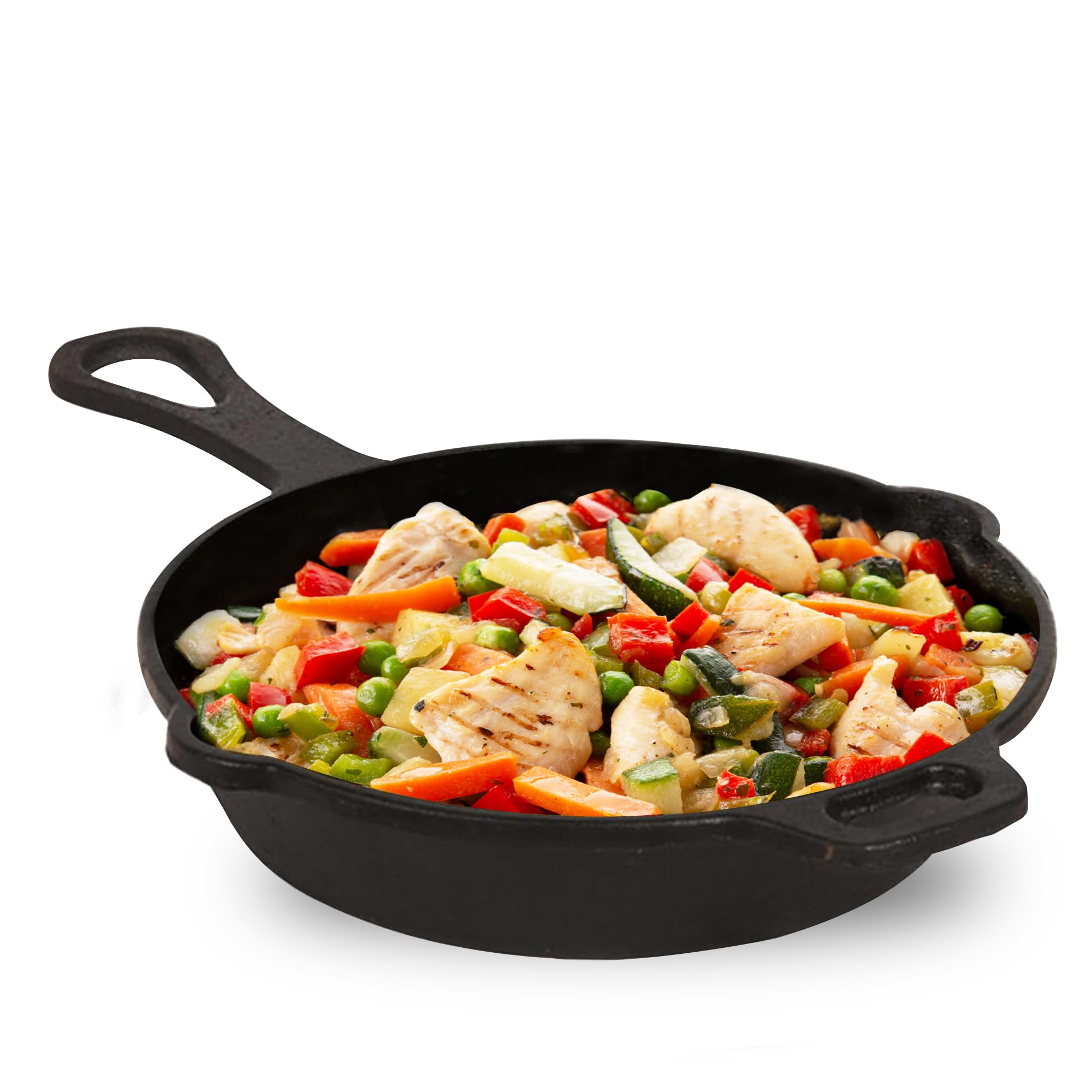 The Indus Valley Preseasoned Cast Iron Shallow Fry Pan With Long Loop Handle|Medium, 23Cm/9Inch, 1.4Ltr, 2.4Kg|Induction Friendl