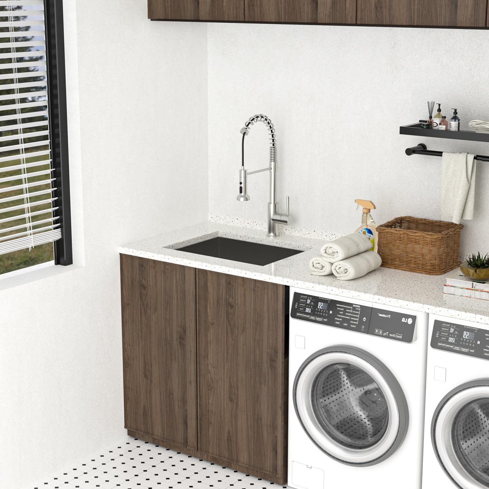 Lordear 24 Laundry Sink Stainless Steel - 24 X 19 X 13 Undermount Sink Single Bowl 16 Gauge Stainless Steel Deep Laundry Room Ut