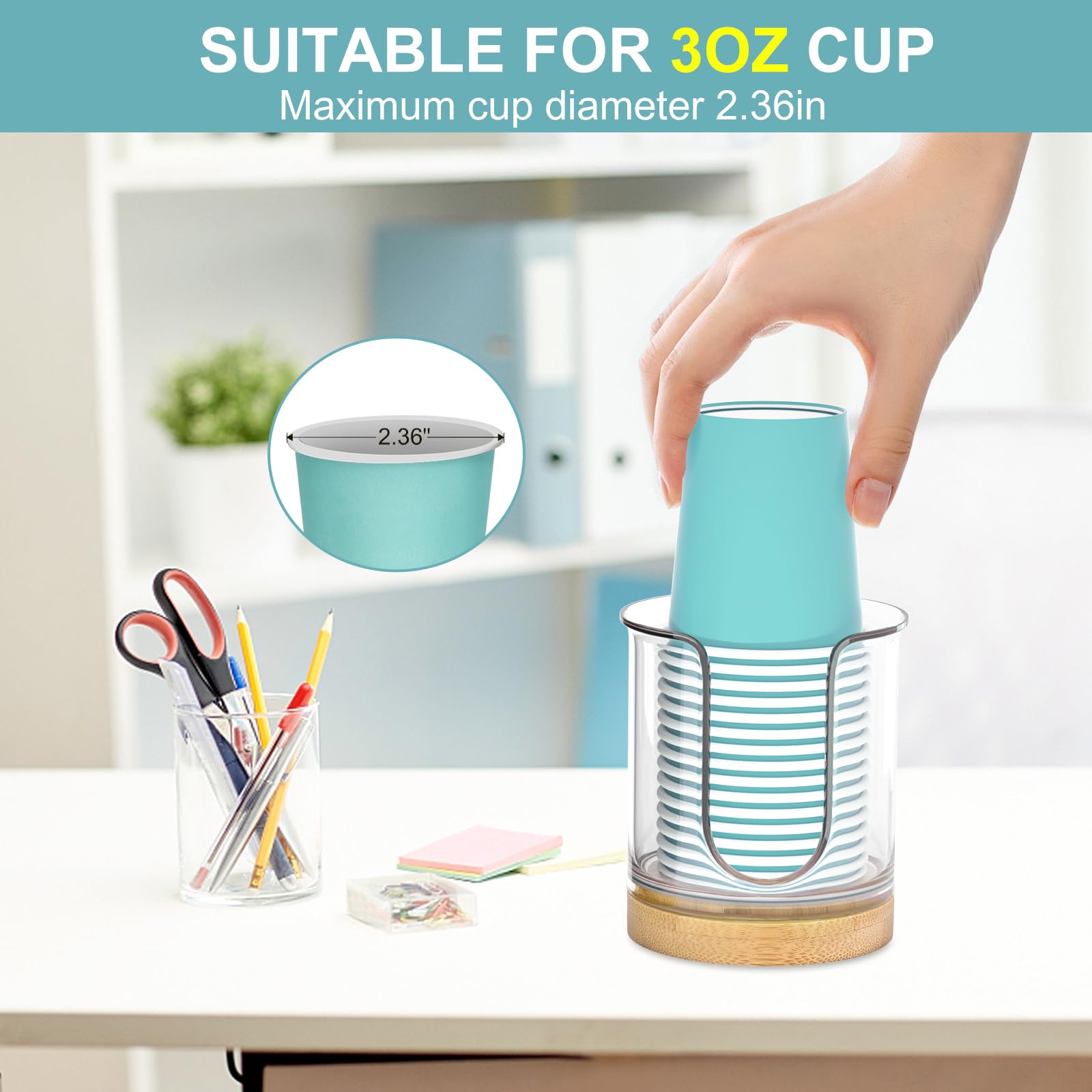 2 Pack Bathroom Cup Dispenser 3 Oz Countertop For Paper Cups And Mouthwash Cups - Convenient 3Oz Paper Cup Holder And Mouthwash