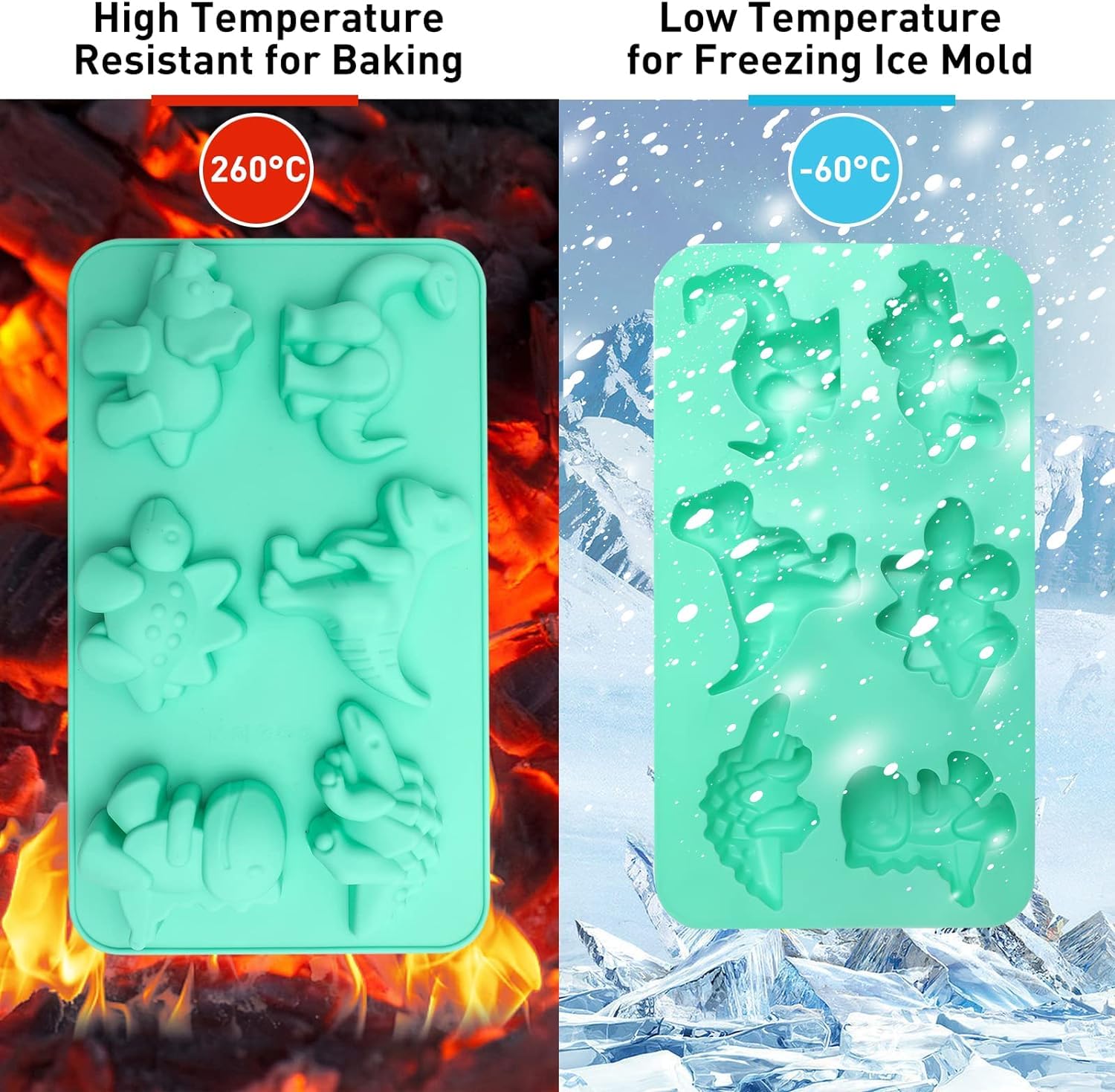 Spmarkt Jello Molds, Baby Dinosaur Chocolate Jello Molds, Silicone Kawaii Animal Dino Mold For Kid, Food Grade Jello Jiggler Sil