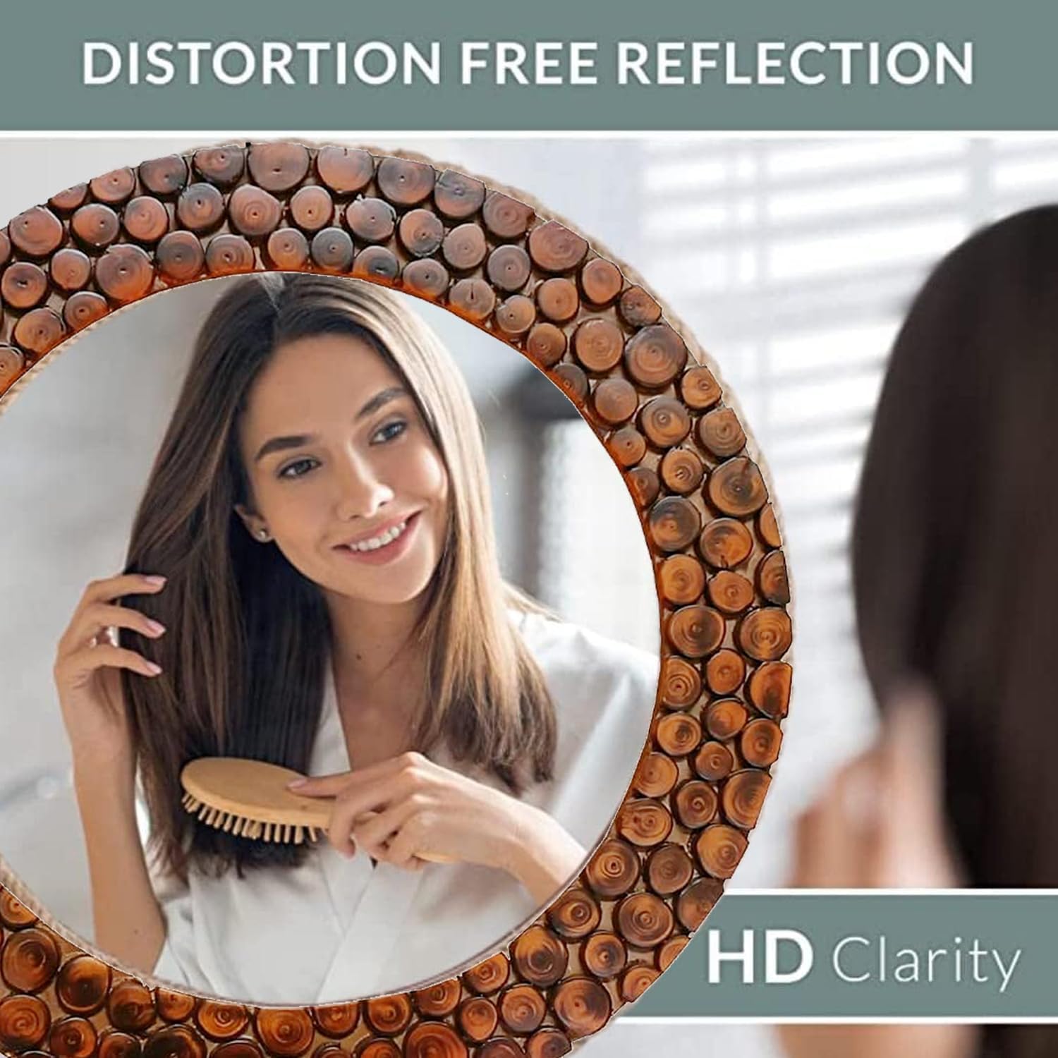 Sra Home Deco Handmade Wooden Antique Frame Round Wall-Mounted Mirror, Mirror For Bedroom, Bathroom, Living Room, Wall Basin, St