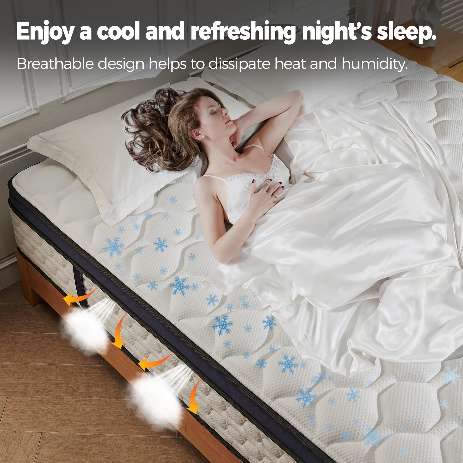 Kaurelax Queen Size Mattress,14 Inch Queen Mattress In A Box,Hybrid Mattress With Gel Memory Foam & Individual Pocket Spring For