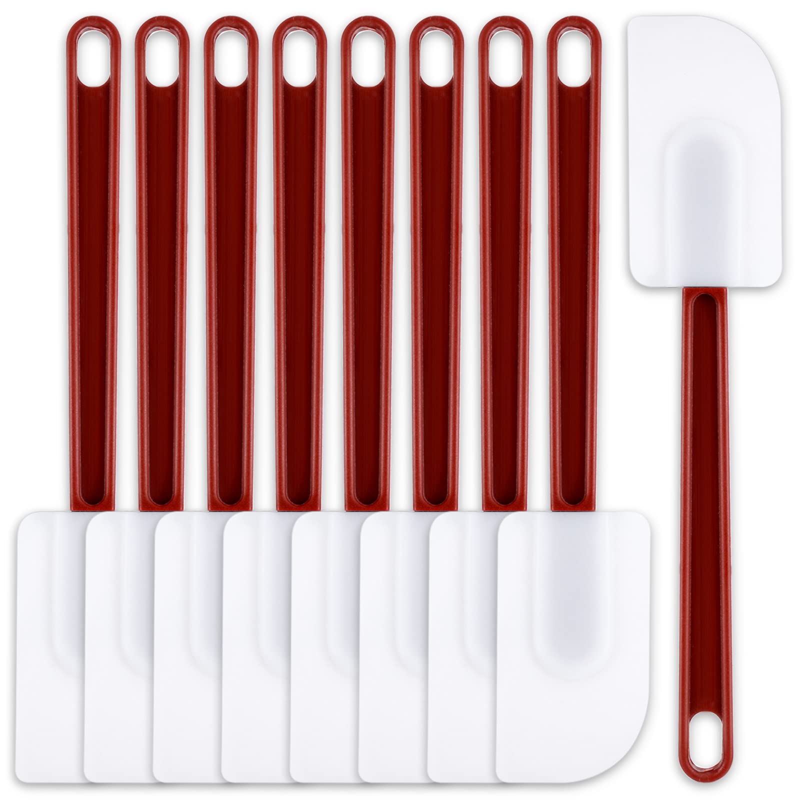 Dandat 9 Pcs Silicone Rubber Spatula, Commercial Spatula 500 Fahrenheit Heat Resistant, Non Stick Heavy Duty Scraper For Kitchen