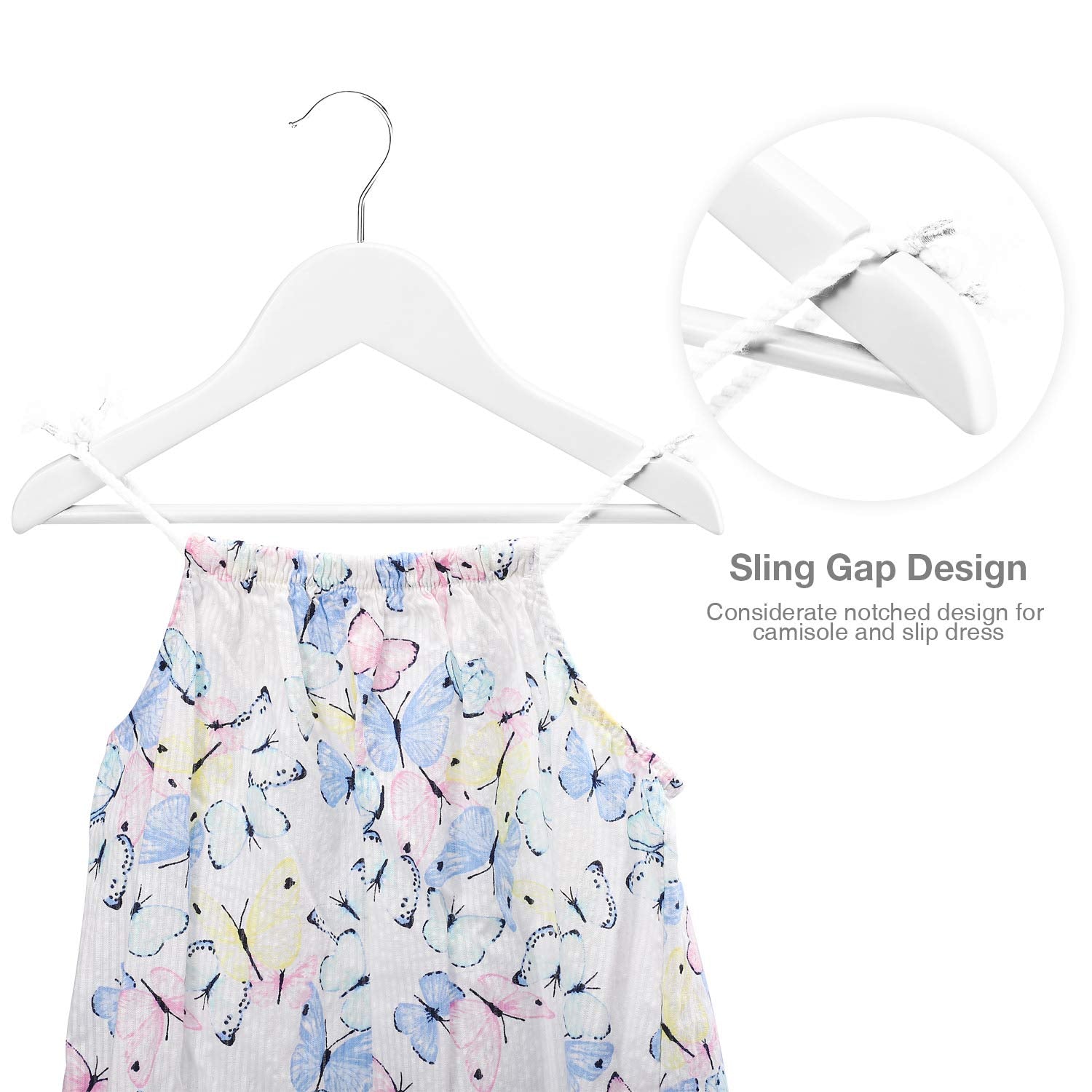 House Day Wooden Childrens Hangers Kids Hangers 20 Pack, Wood Baby Hangers Nursery Hangers, 360 Swivel Hook Non Slip Coat Hanger