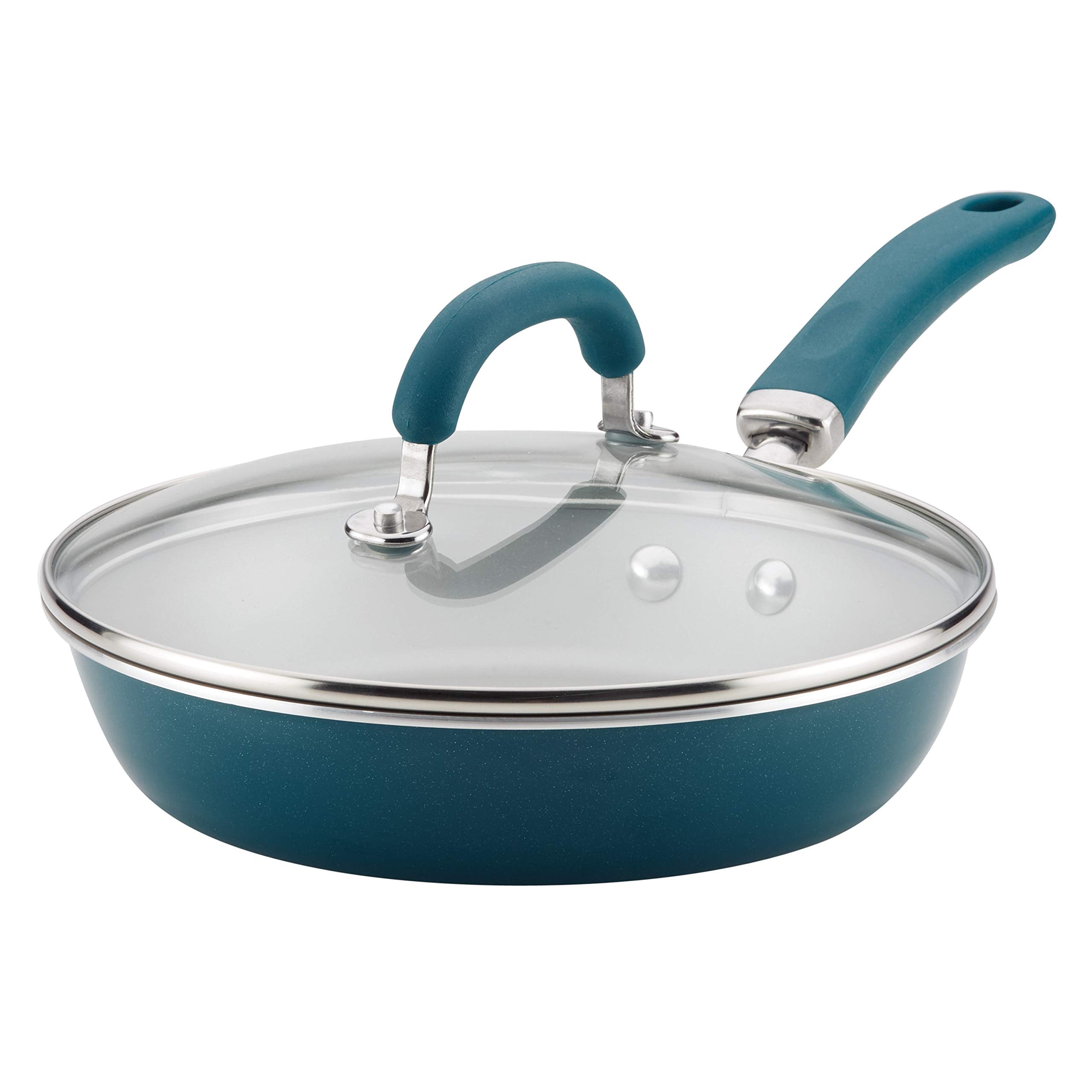 Rachael Ray 12011 Create Delicious Deep Nonstick Frying Pan/Fry Pan/Skillet With Lid - 9.5 Inch, Blue