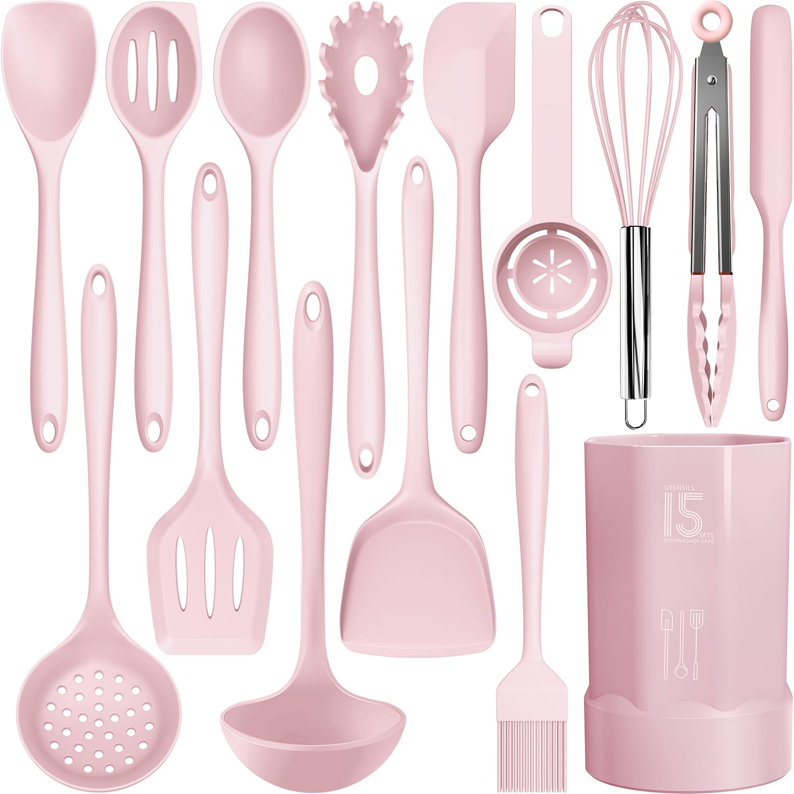 Silicone Cooking Utensils Set - 446?F Heat Resistant Kitchen Utensils,Turner Tongs,Spatula,Spoon,Brush,Whisk,Kitchen Utensil Gad