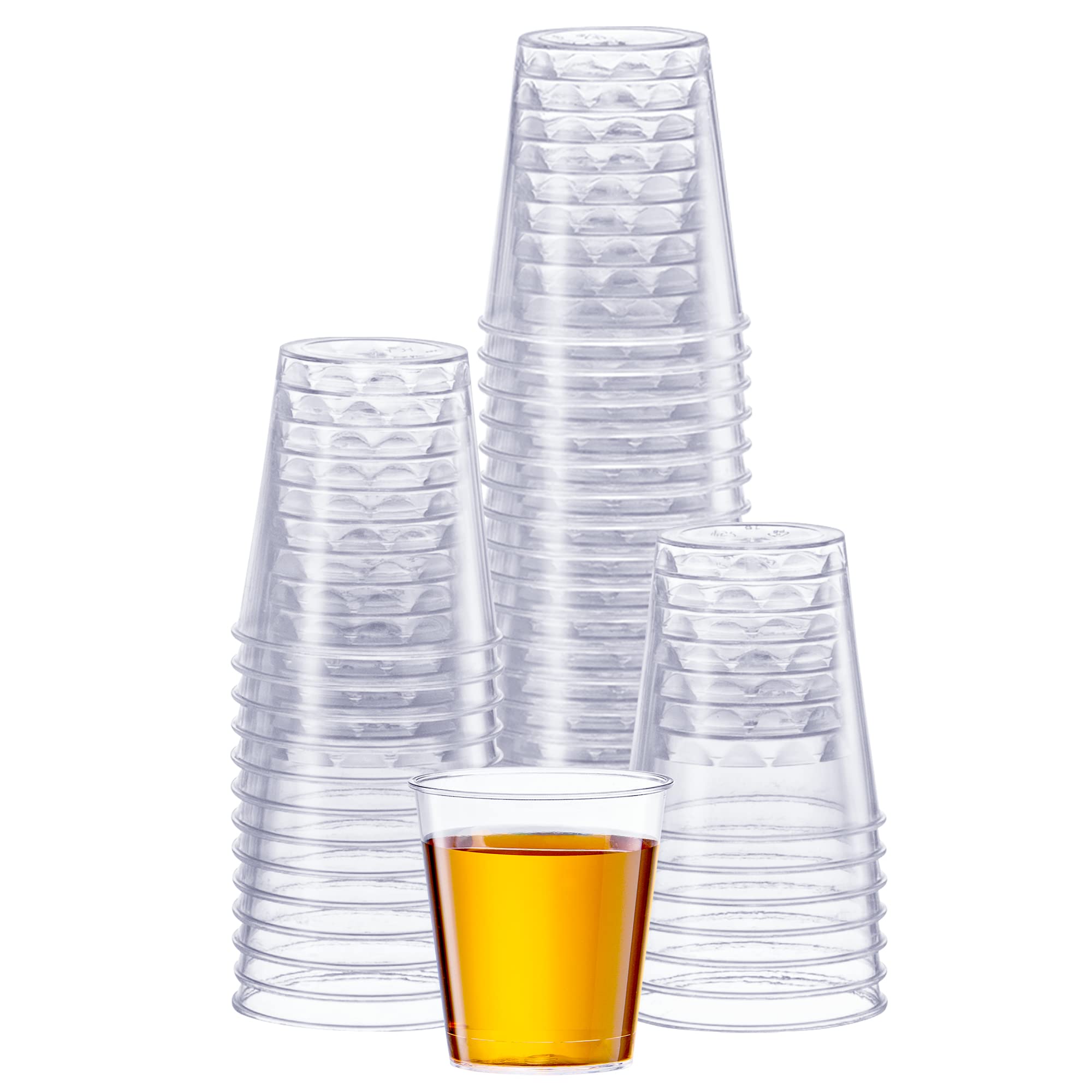 Comfy Package Clear Hard Plastic Shot Glasses [1 Oz. - 200 Count] Disposable Shot Cups