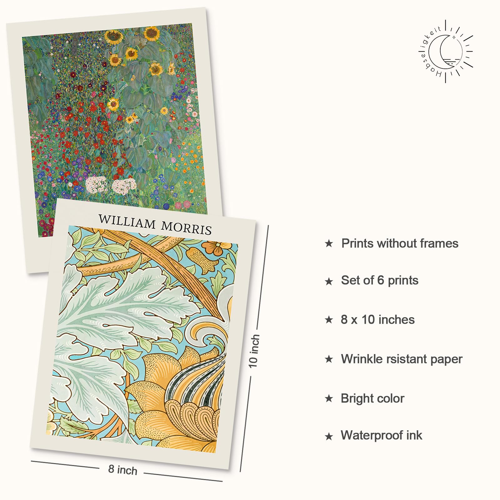 Habseligkeit William Morris Wall Art Prints, Retro Wall Decors For Room Aesthtic, Warm Posters For Bedroom Decor Aesthetic Unfra