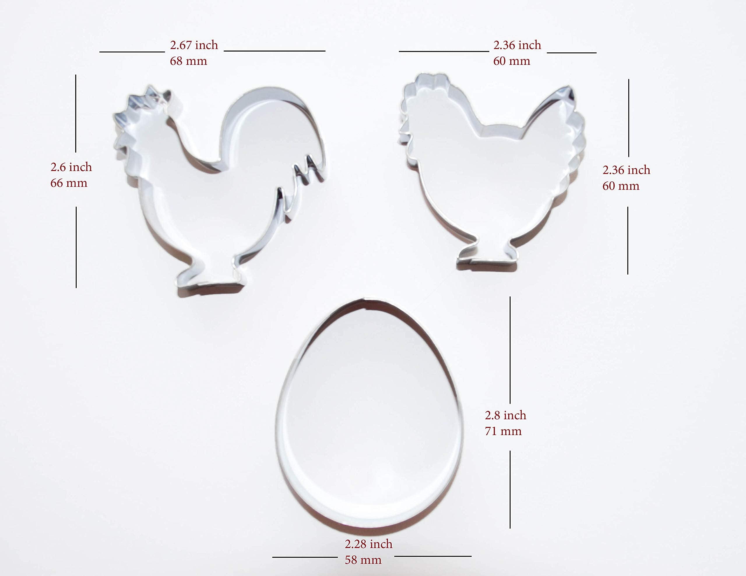 Cookie Cutters, 9 Piece Set, Stainless Steel, Sun Cookie Cutter, Flower Cookie Cutter, Butterfly Cookie Cutter, Rooster Cookie C