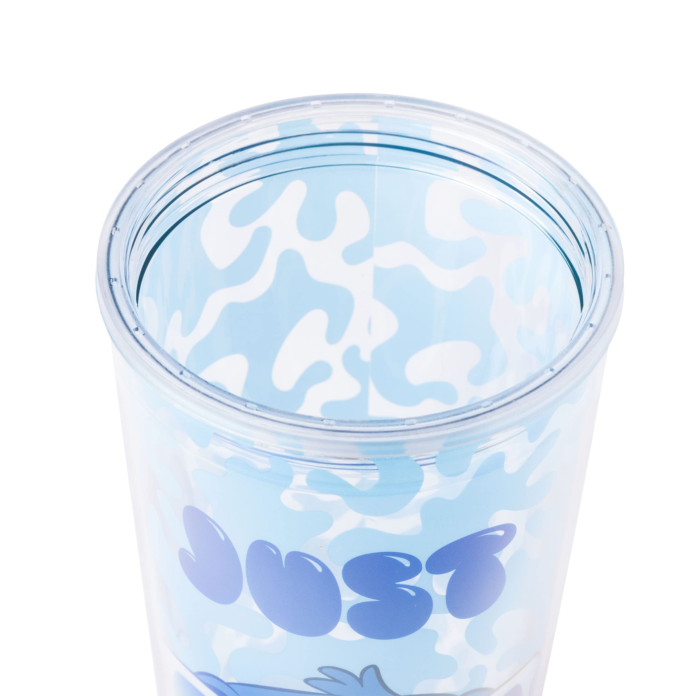 Silver Buffalo Disney Lilo And Stitch Cool Sunglasses Just Chill Plastic Boba Tumbler With Lid And Straw, 24 Ounces