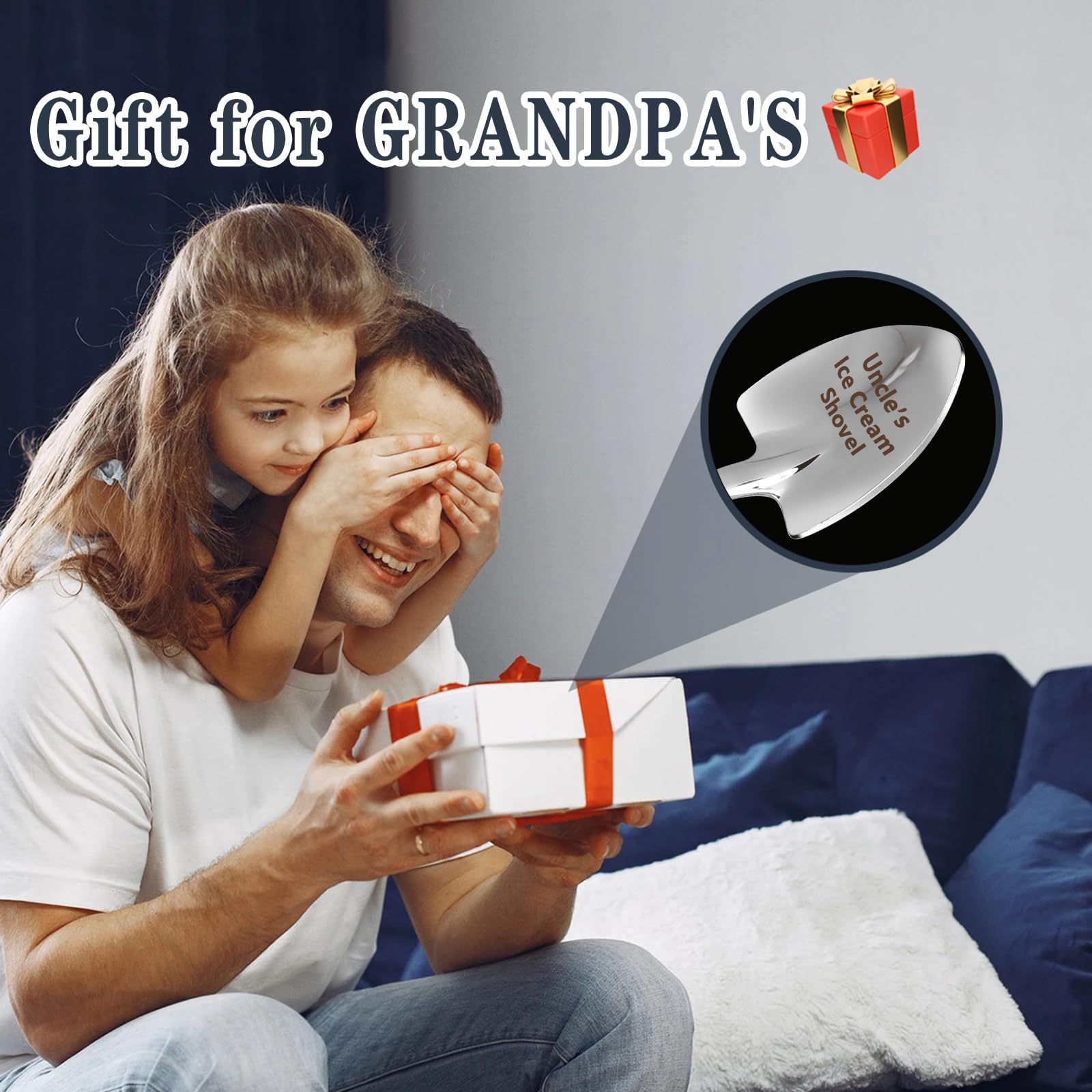 Gifts for Uncle Fathers Day from Kids, Funny Uncle? Ice Cream Shovel Gifts for Men Uncle Wedding Anniversary Presents Spoon