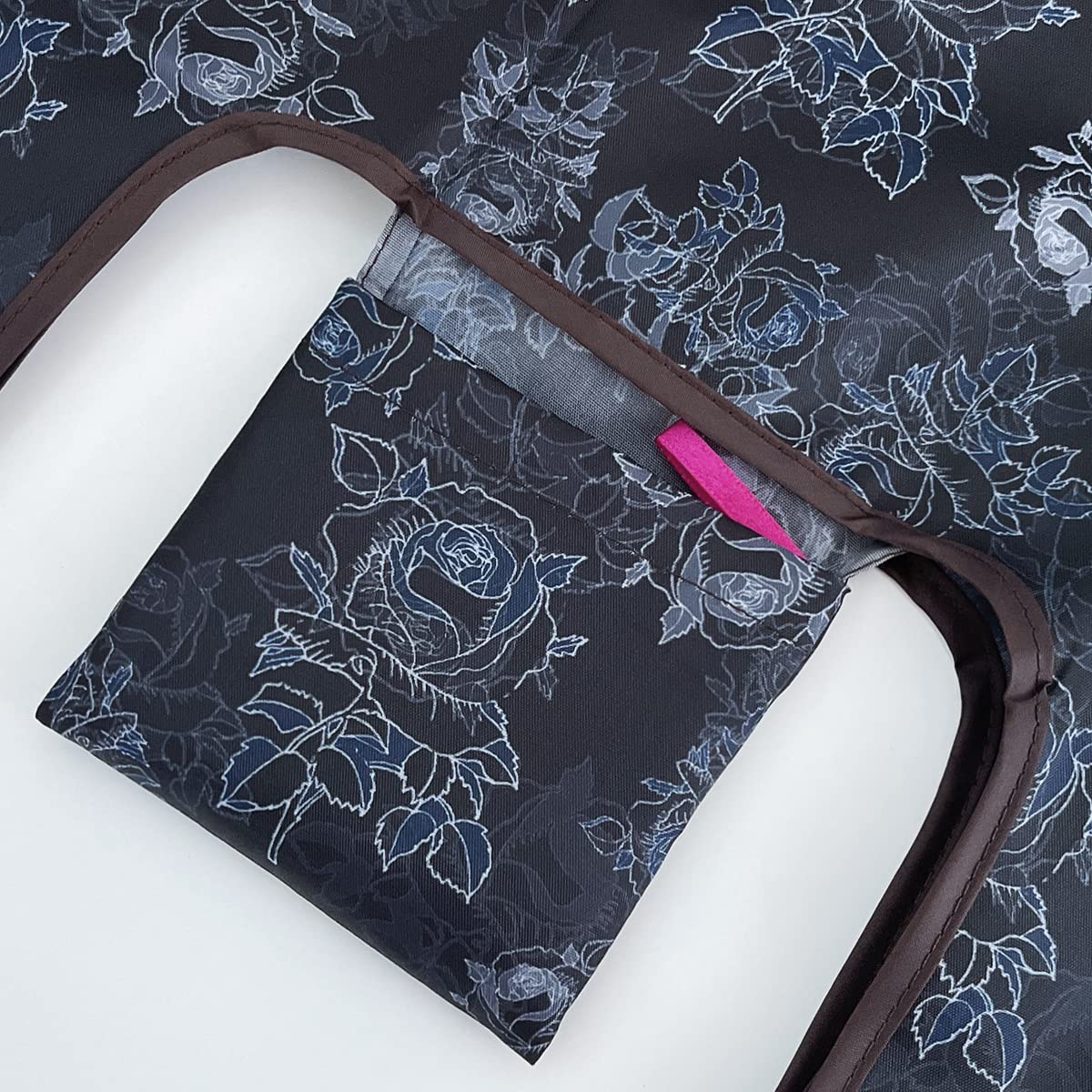 Wrapables Jolibag Collection Reusable Shopping Bag (Set Of 2), Black Rose Shadow