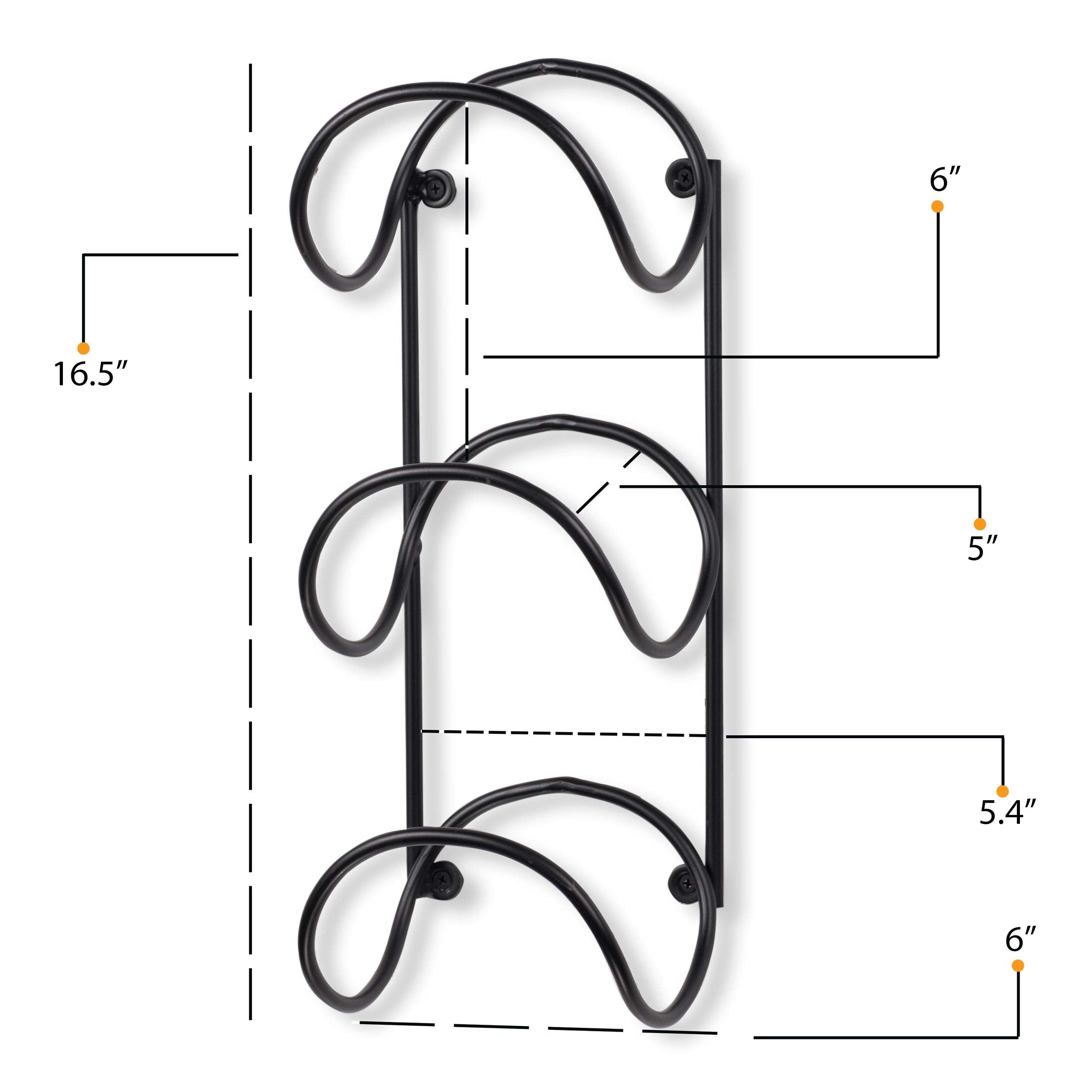 Wallniture Wrought Iron Metal Towel Rack - Solid Quality Wall Mountable For Bathroom Storage - Large Enough To Fit Rolled Bath B