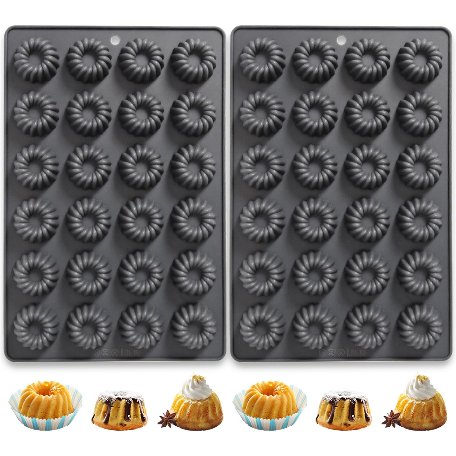 Vrthske 48Cavity Silicone Mini Buntz Molds, Set of 2