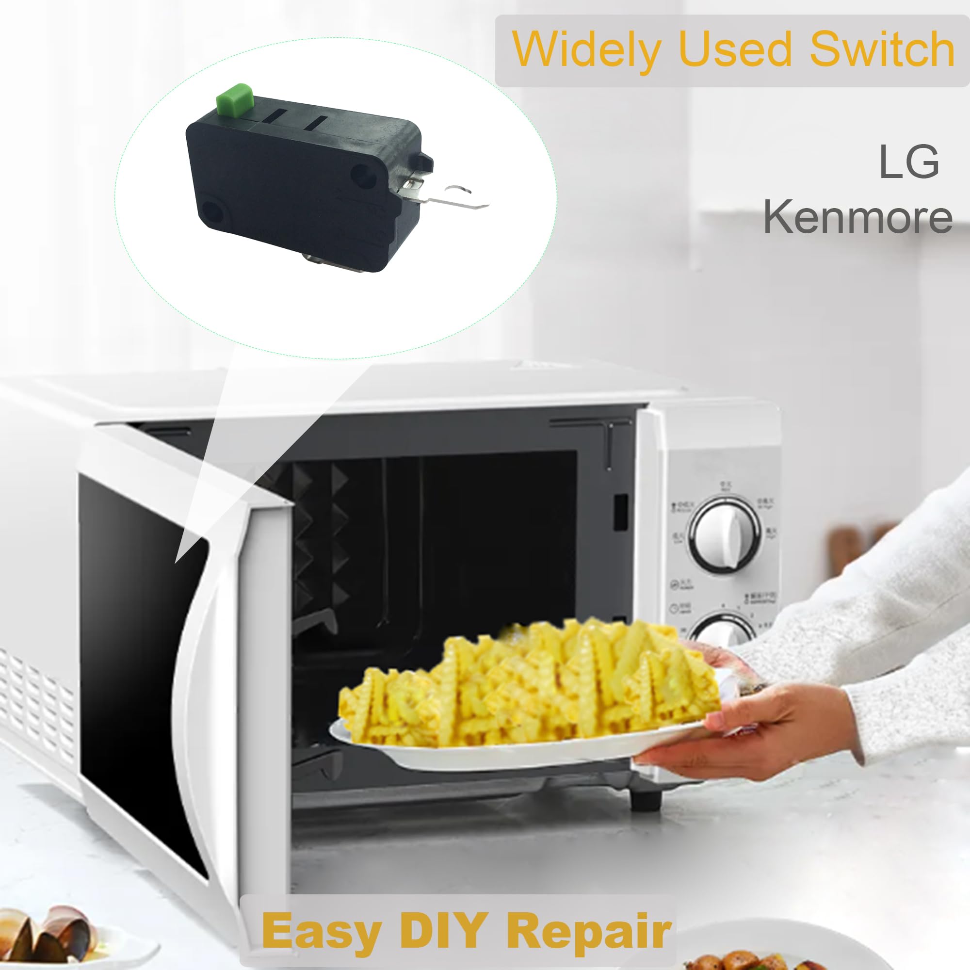 Lonye Szm-V16-Fa-62 3B73361E Microwave Door Switch Replacement For Lg Kenmore Microwave 6600W1K001C Wb24X25397 Wb24X817 Ps352273
