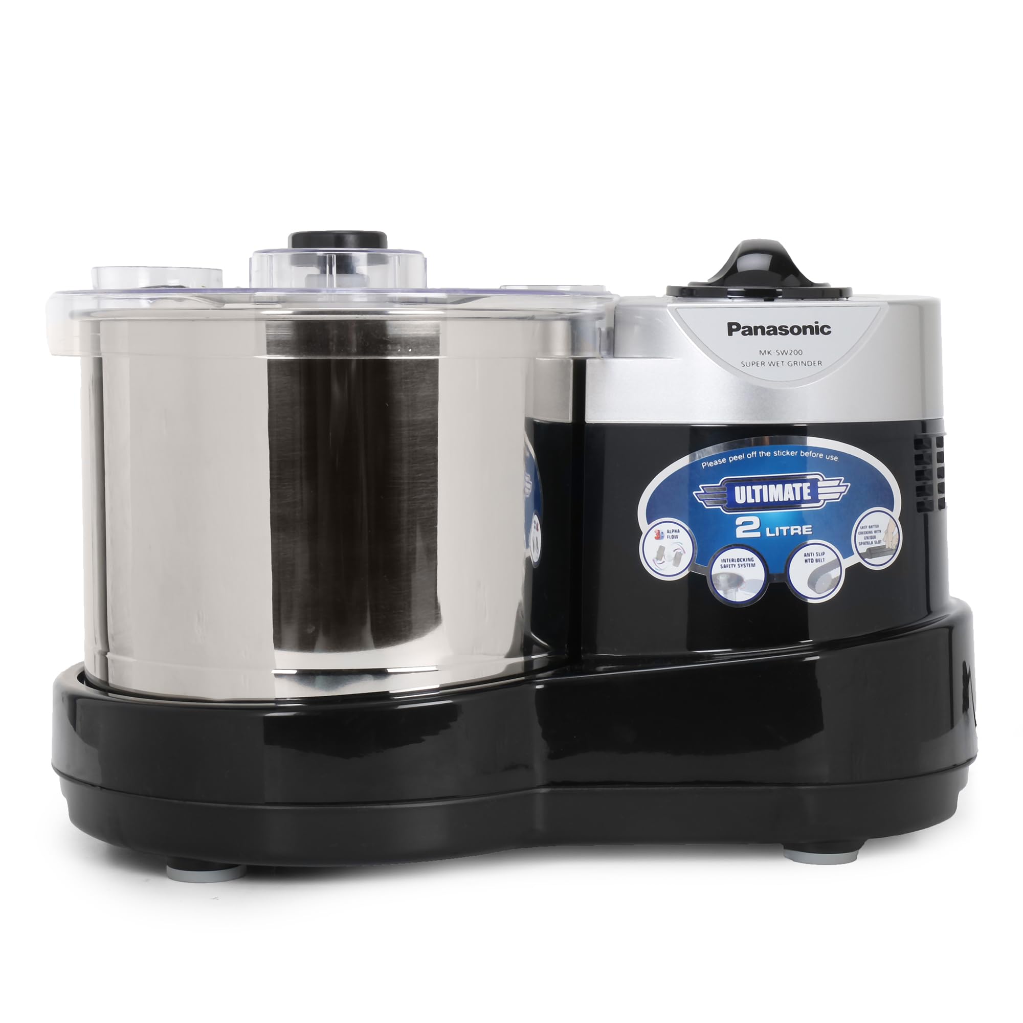 Panasonic MkSw260 (Black) | Super Wet Grinder | Capacity 2 Ltr | With Timer | Warranty 2 Years Product & 5 Years On Motor