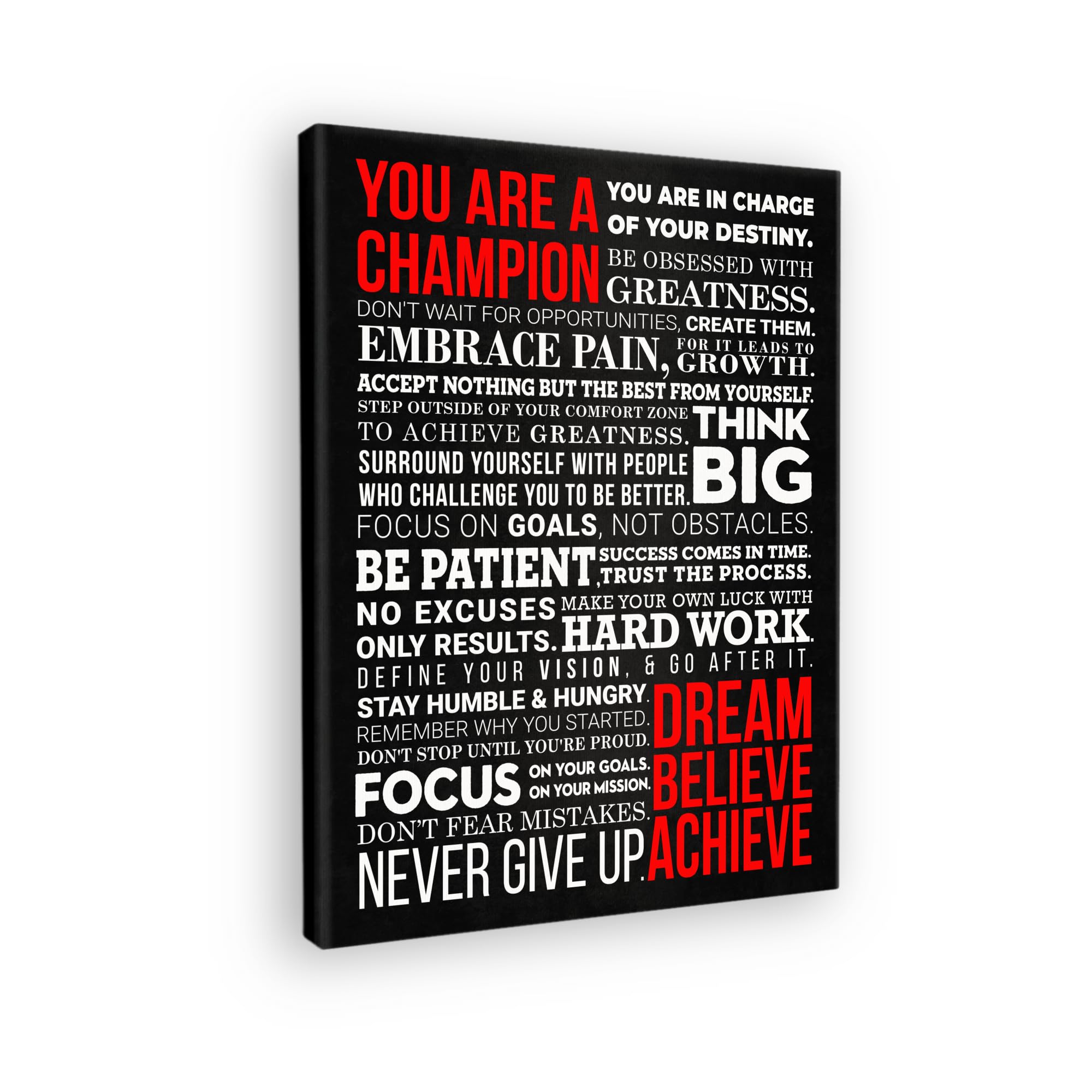 Honeykick A Champion'S Mantra Motivational Poster - 12 X 16 Inch Inspirational Wall Art D  Cor For Bedroom, Office, Gym - Framed