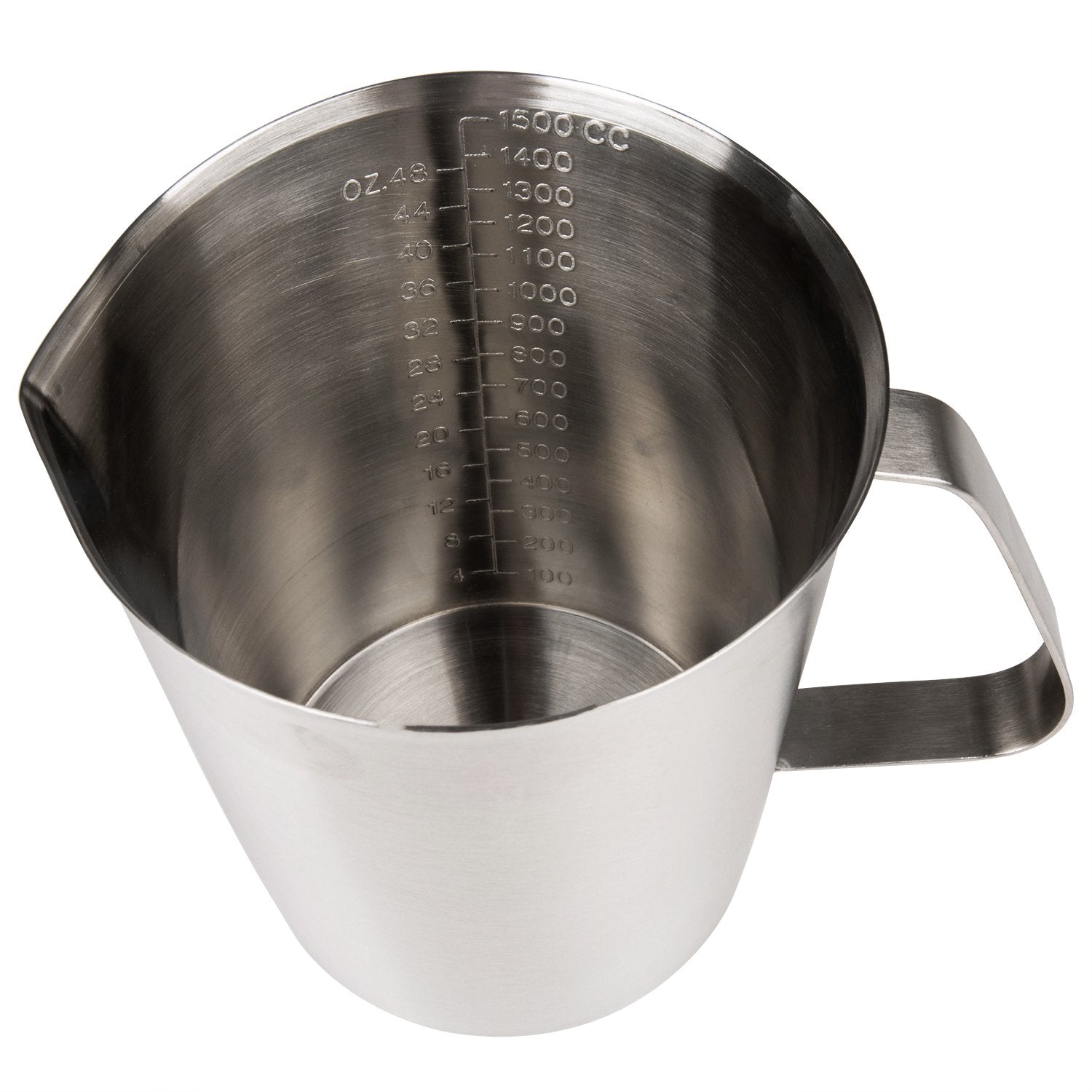 Measuring Cup, Stainless Steel Measuring Cup (48 Ounce, 1.5 Liter-6 Cup), Heavy- Duty Frothing Pitcher, Milk Frothing Pitcher Mi