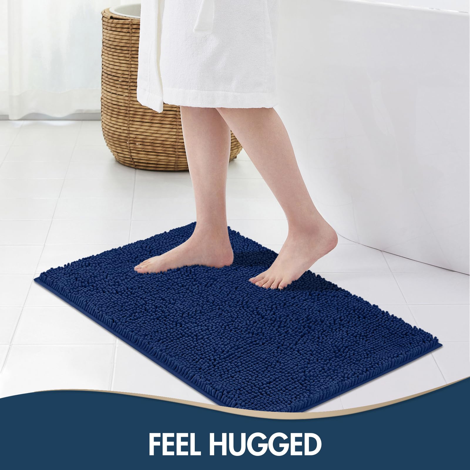 Treetone Shaggy Bathroom Rugs Sets 2 Piece, Plush Bath Mat Set Soft Chenille Bathroom Mat With Non-Slip Backing, Absorbent Rug S