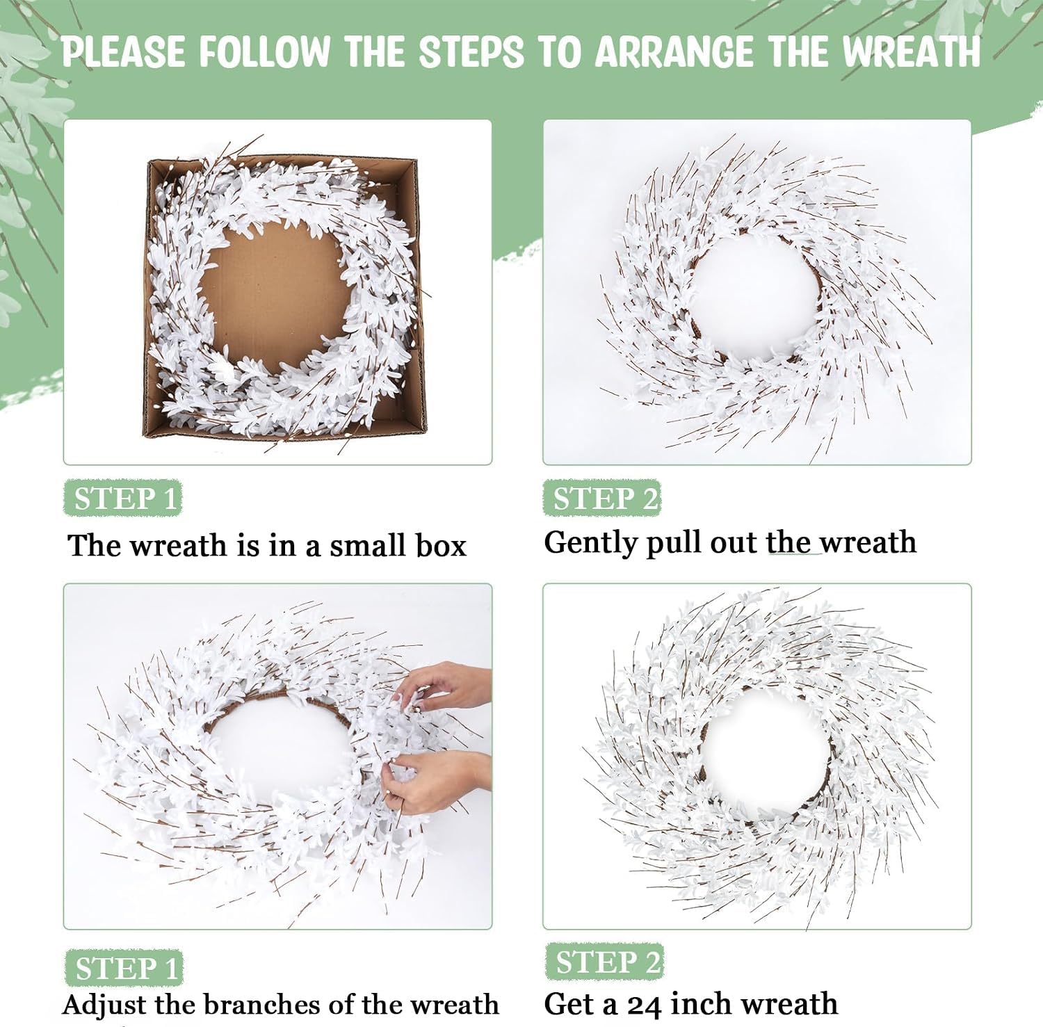 GTIDEA 24 Inch Summer Fall Wreaths for Front Door Outside Autumn Wreath Outdoor Indoors Fall Decorations for Home Farmhouse Wall