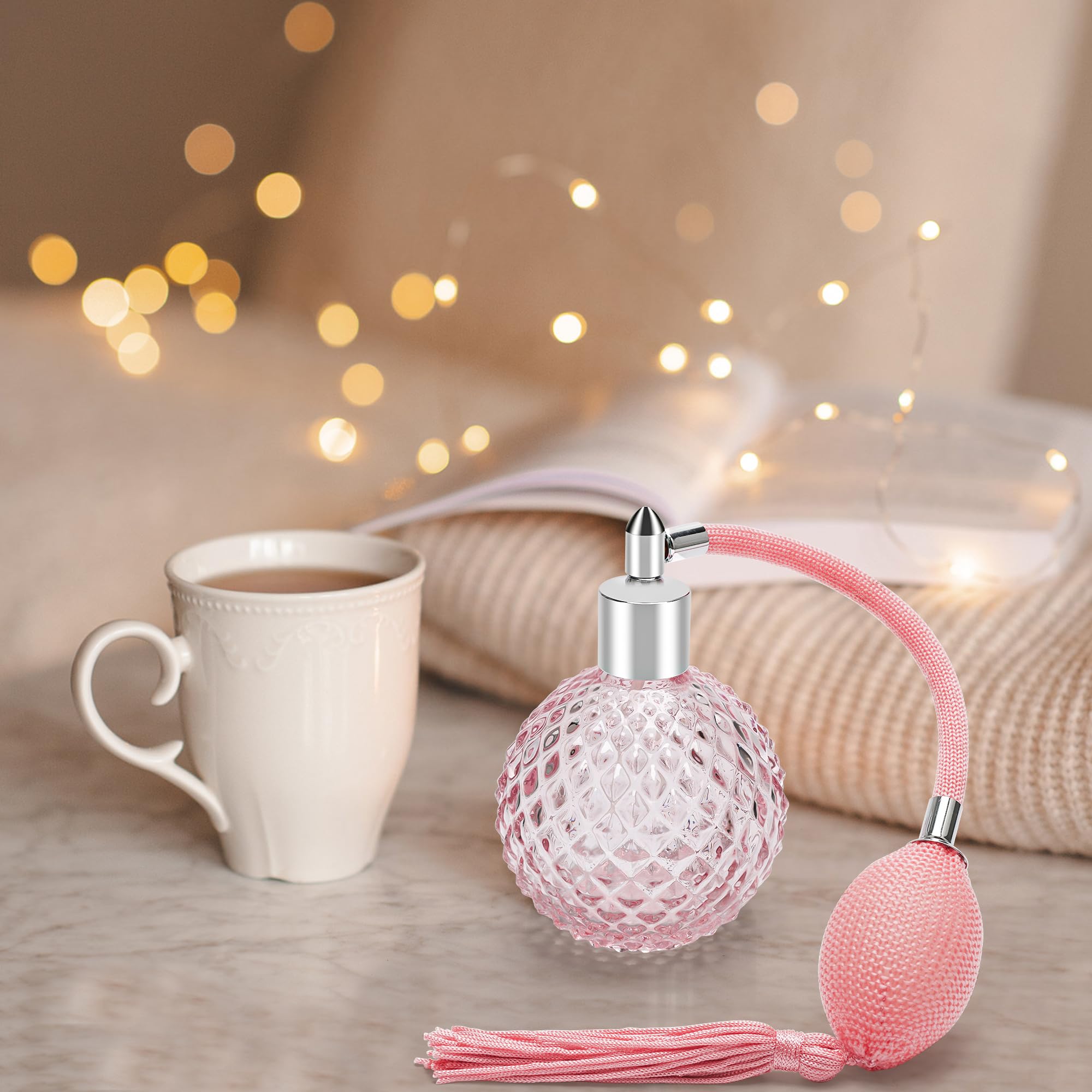 Coolrunner Crystal Art Vintage Style Refillable Perfume Atomizer Long Spray Bottle 100Ml (Pink)