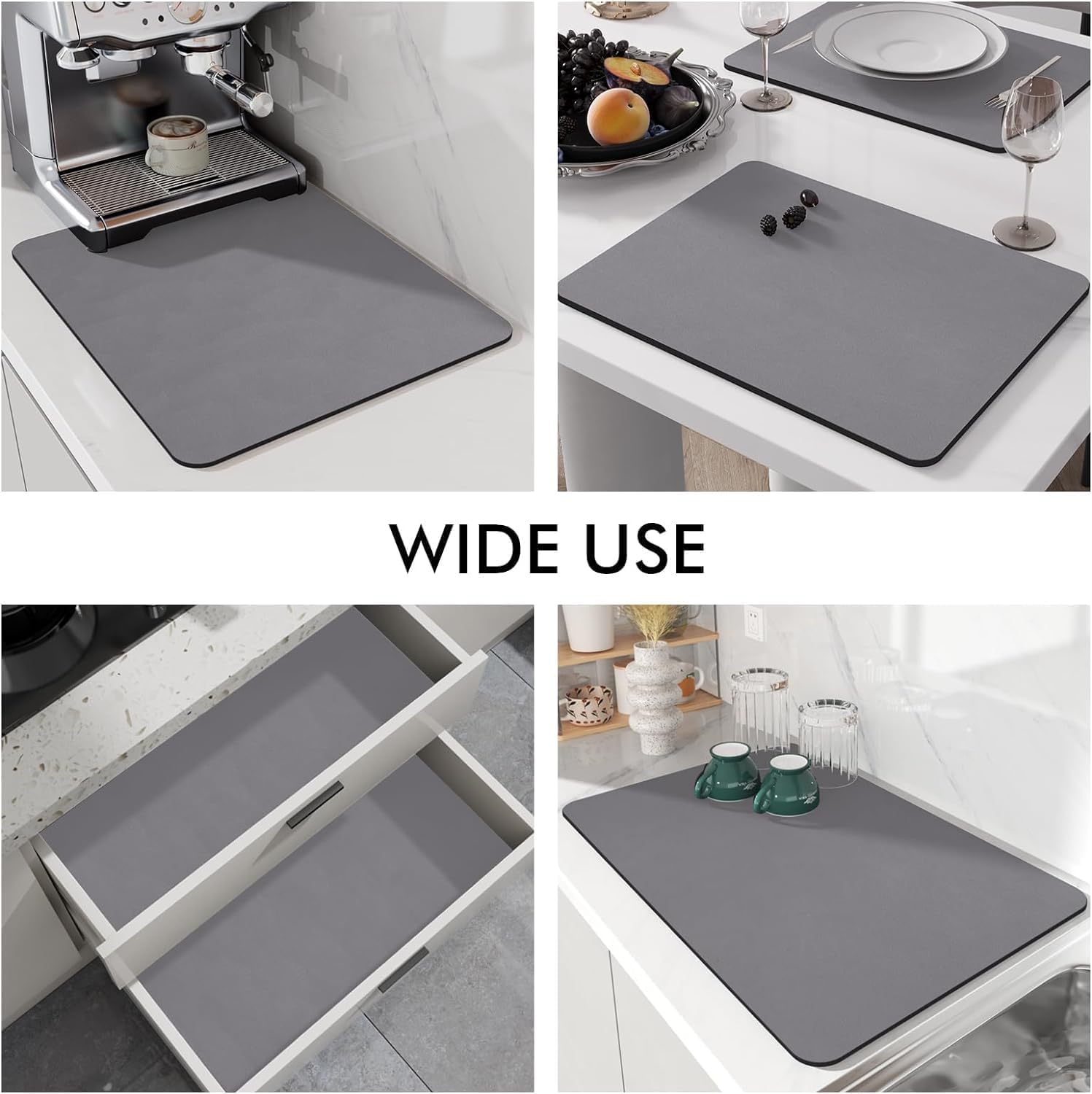 Vmitra Dish Drying Mat For Kitchen Water Absorbent Mat Drying Mat For Kitchen Utensils Large Dry Mat For Kitchen Utensils Drying