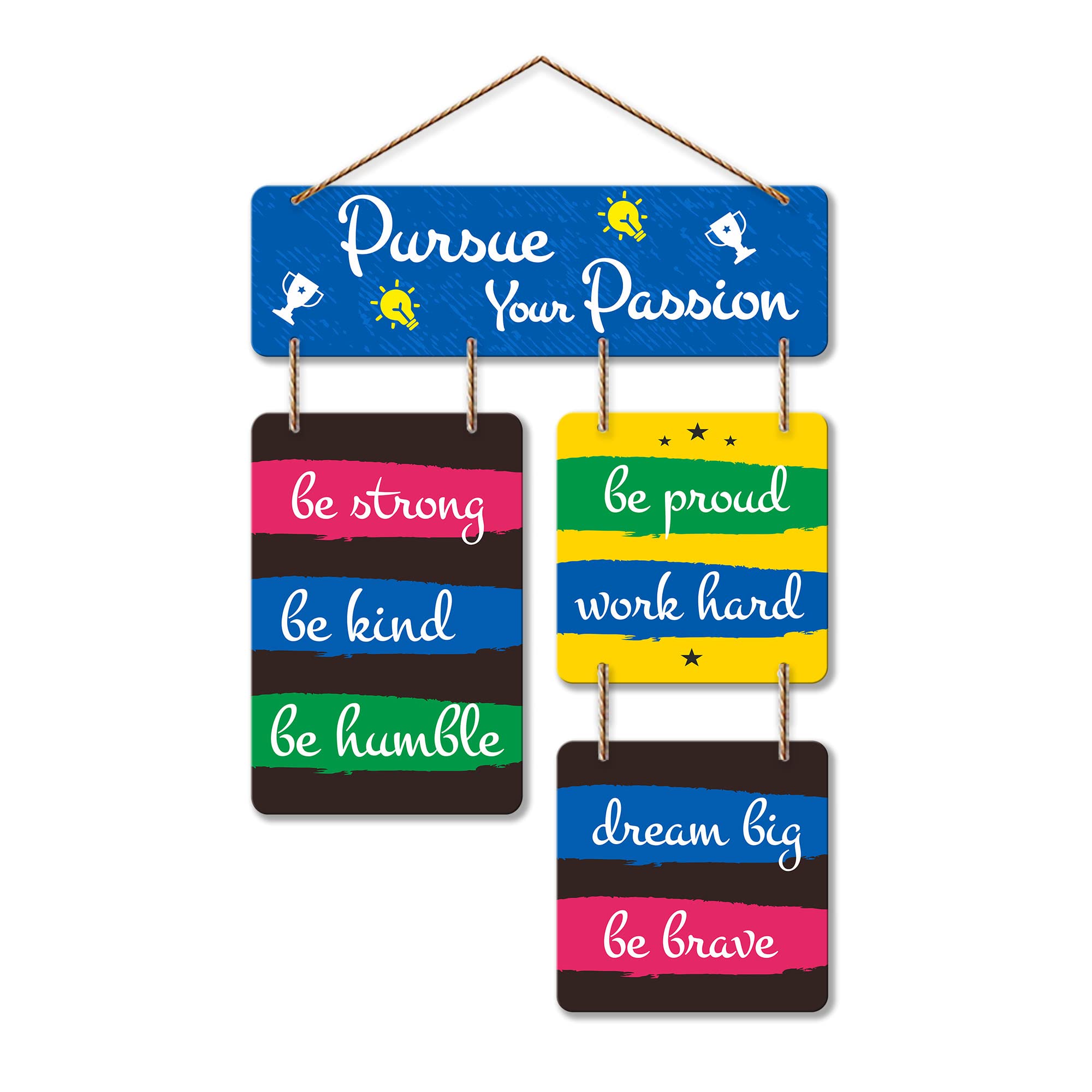Artvibes Pursue Your Passion Decorative Wall Art MDF Wooden Wall Hanger for Living Room | Bedroom | Home Decor | Office | Gift |
